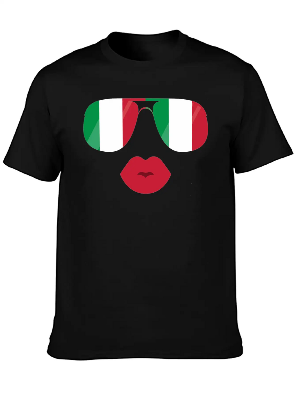 Flag Italia Sunglasses Lips Italian Flags Jacket Casual Graphic T-Shirt – Simple And Comfortable Daily Wear