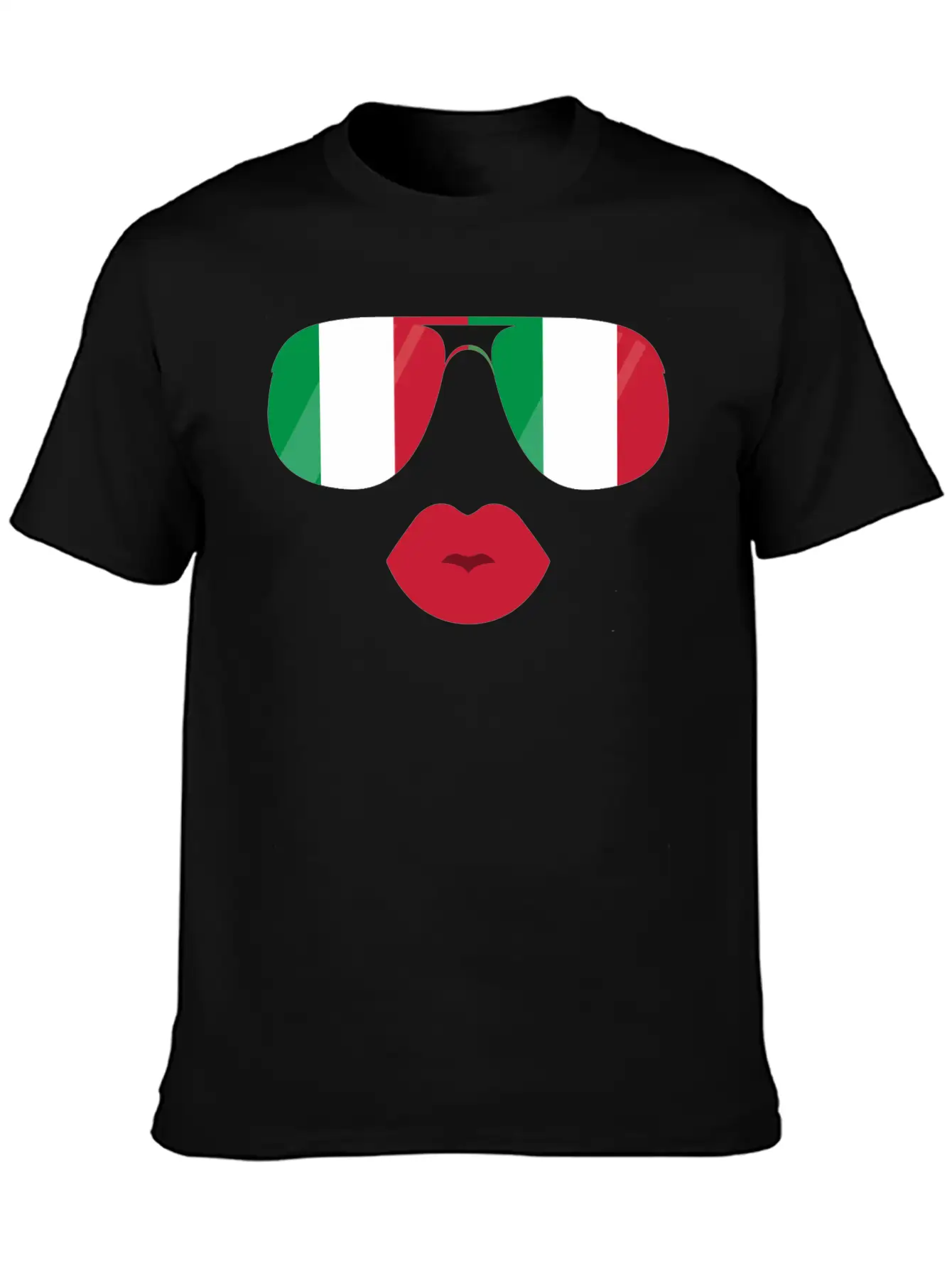 Flag Italia Sunglasses Lips Italian Flags Jacket Casual Graphic T-Shirt – Simple And Comfortable Daily Wear