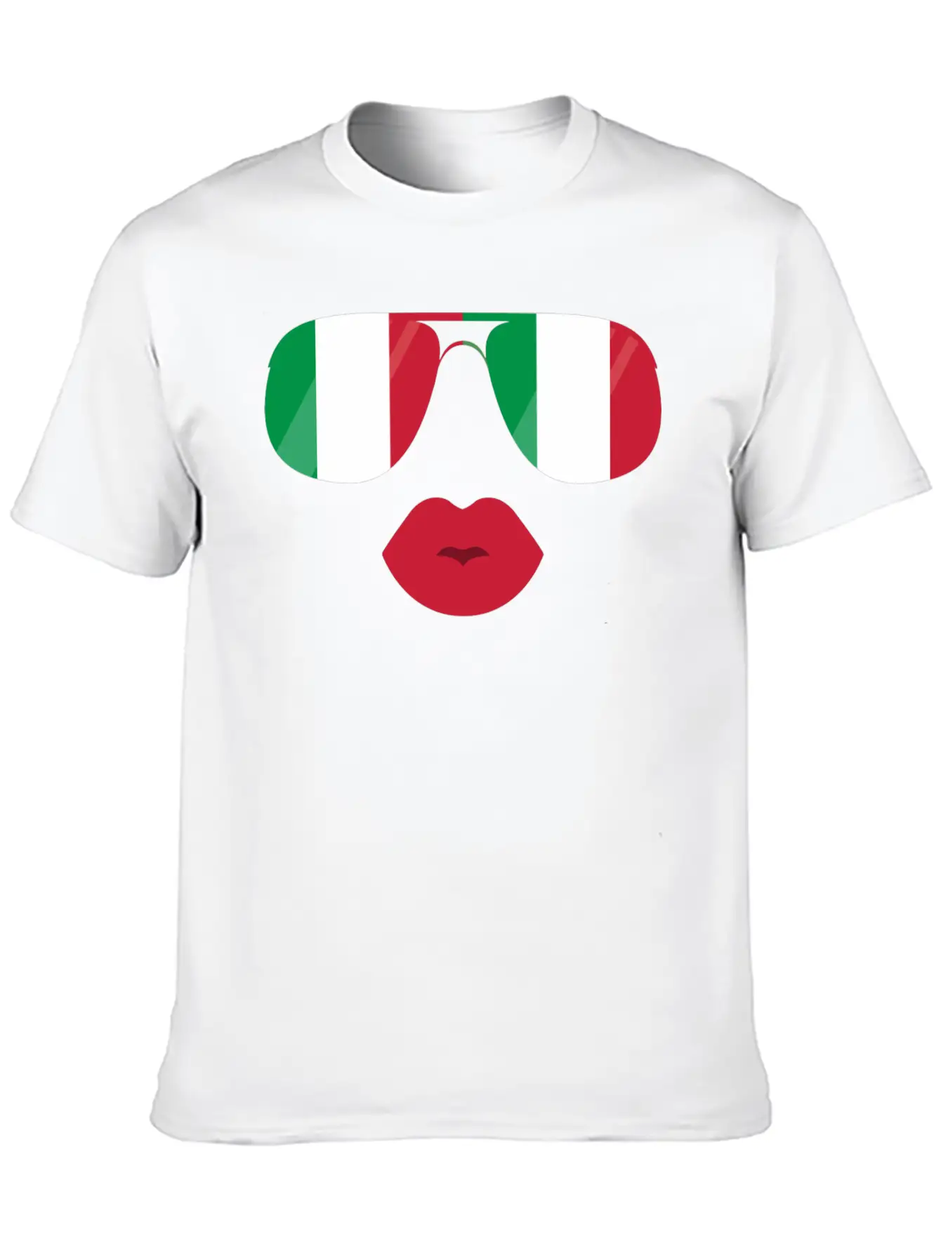 Flag Italia Sunglasses Lips Italian Flags Jacket Casual Graphic T-Shirt – Simple And Comfortable Daily Wear