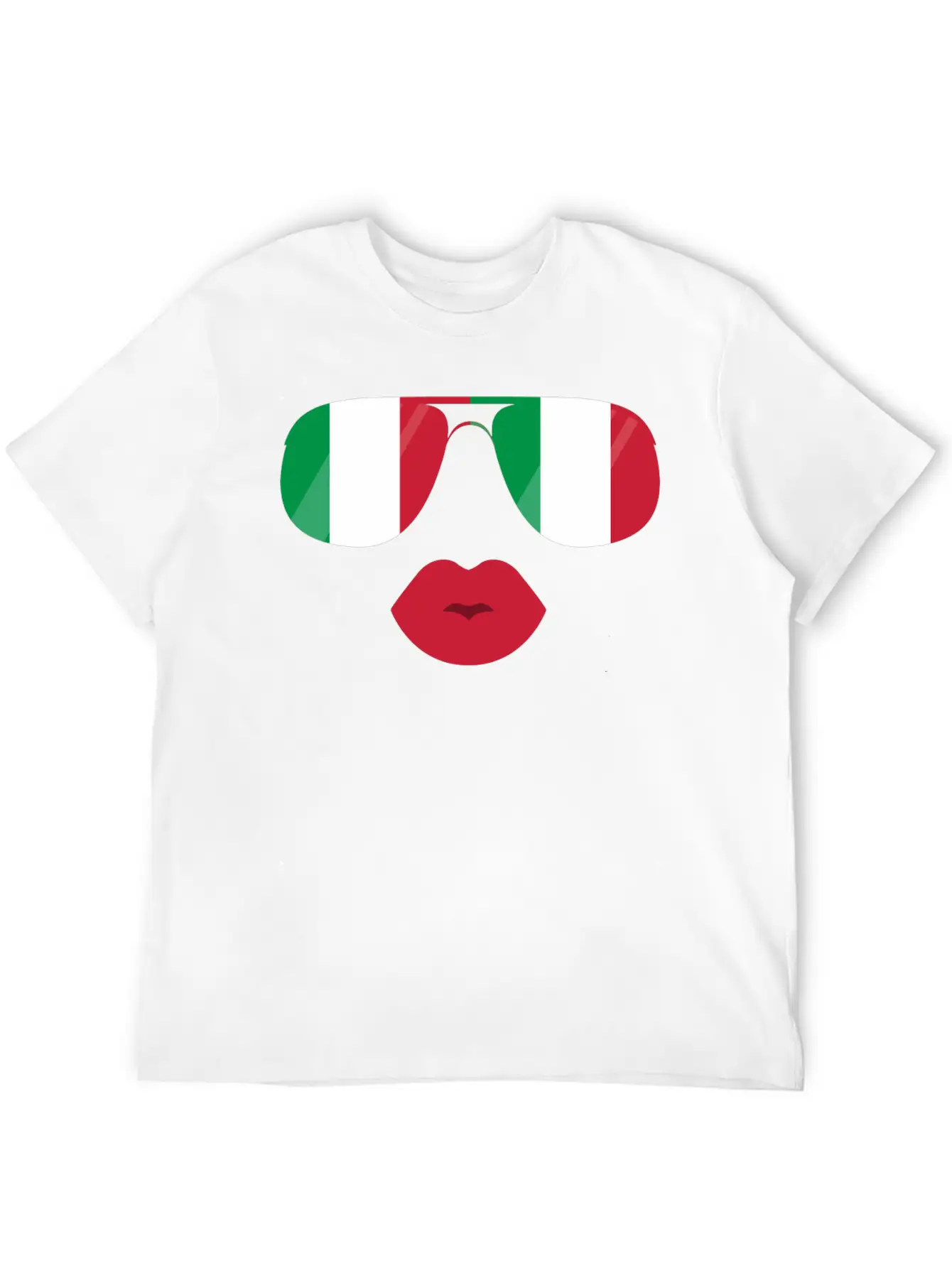 Flag Italia Sunglasses Lips Italian Flags Jacket Casual Graphic T-Shirt – Simple And Comfortable Daily Wear