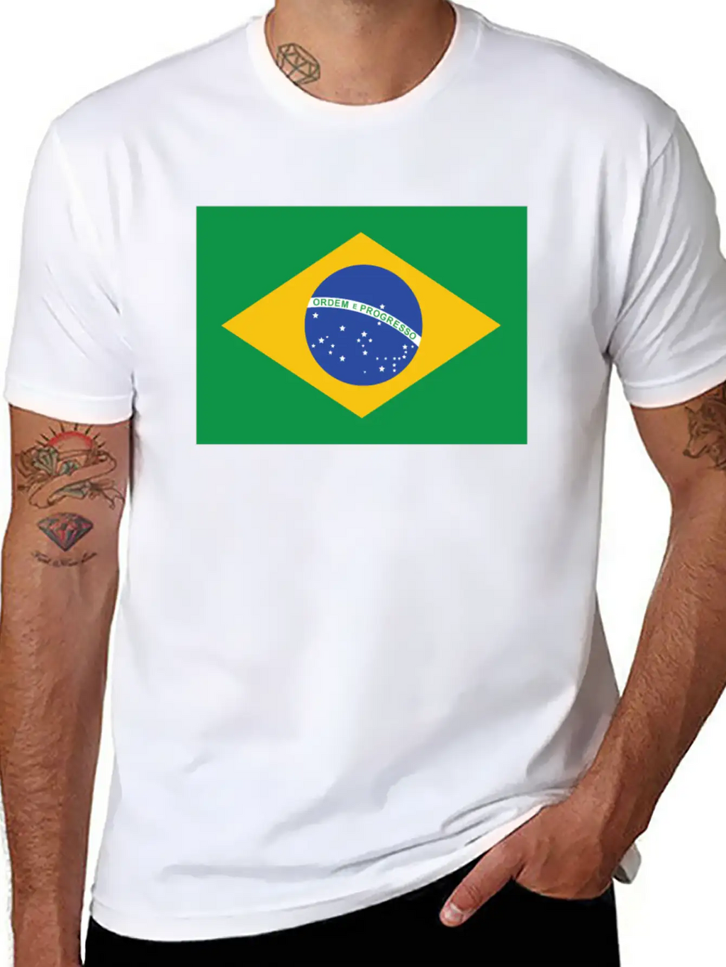 Flag Of Brazil Cool Brazilian Flag Casual Graphic T-Shirt – Simple And Comfortable Daily Wear