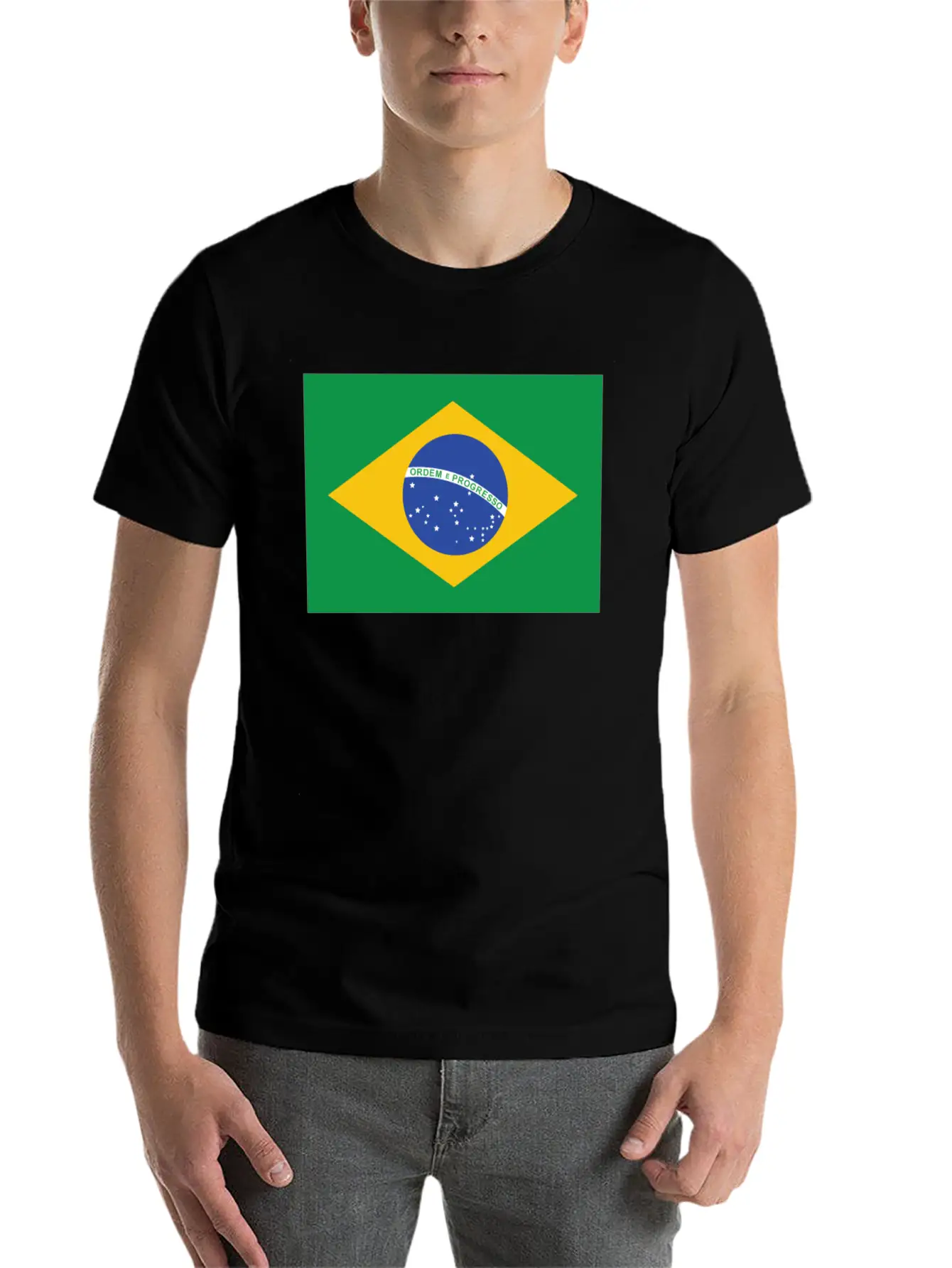 Flag Of Brazil Cool Brazilian Flag Casual Graphic T-Shirt – Simple And Comfortable Daily Wear