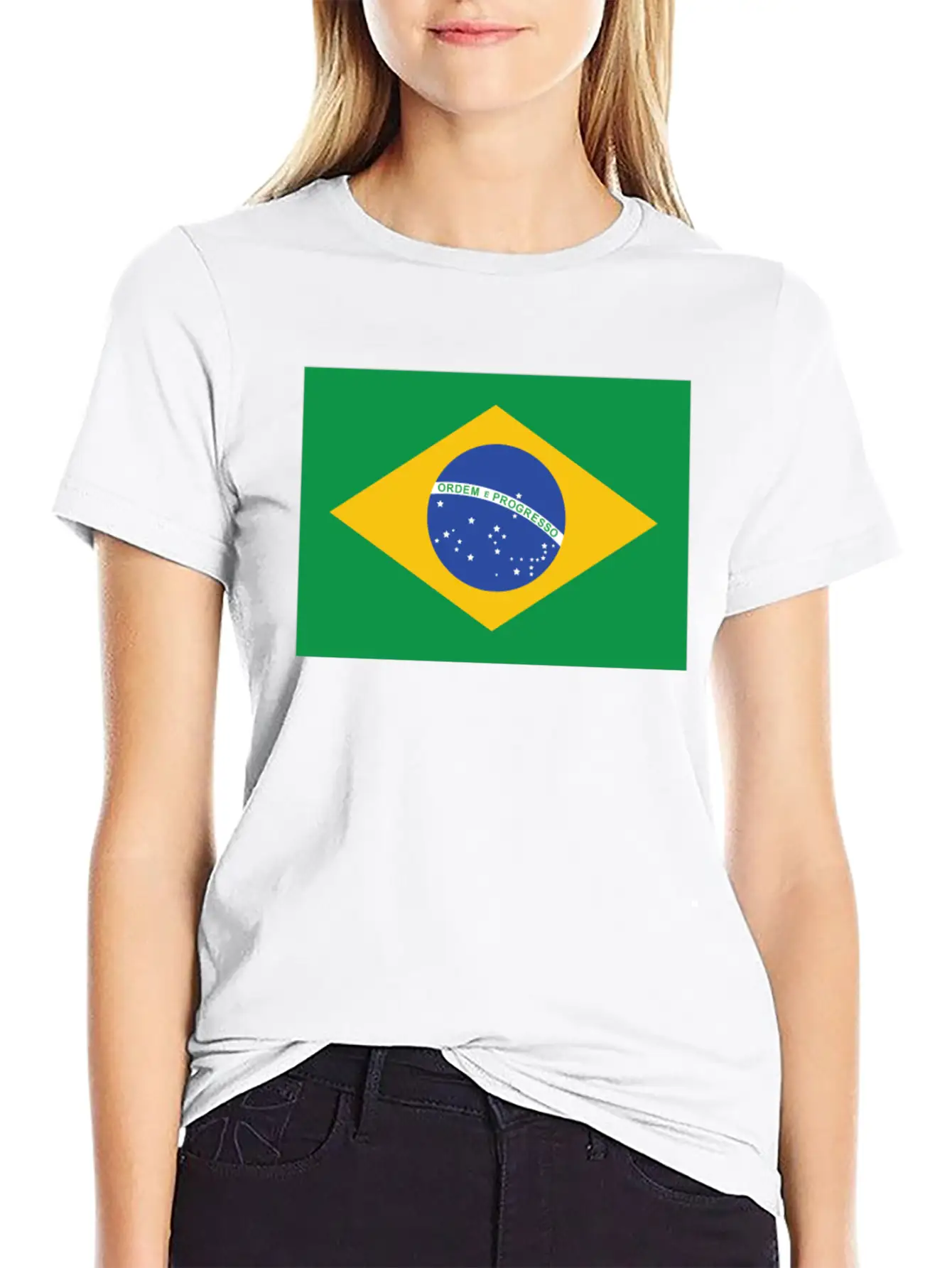 Flag Of Brazil Cool Brazilian Flag Casual Graphic T-Shirt – Simple And Comfortable Daily Wear