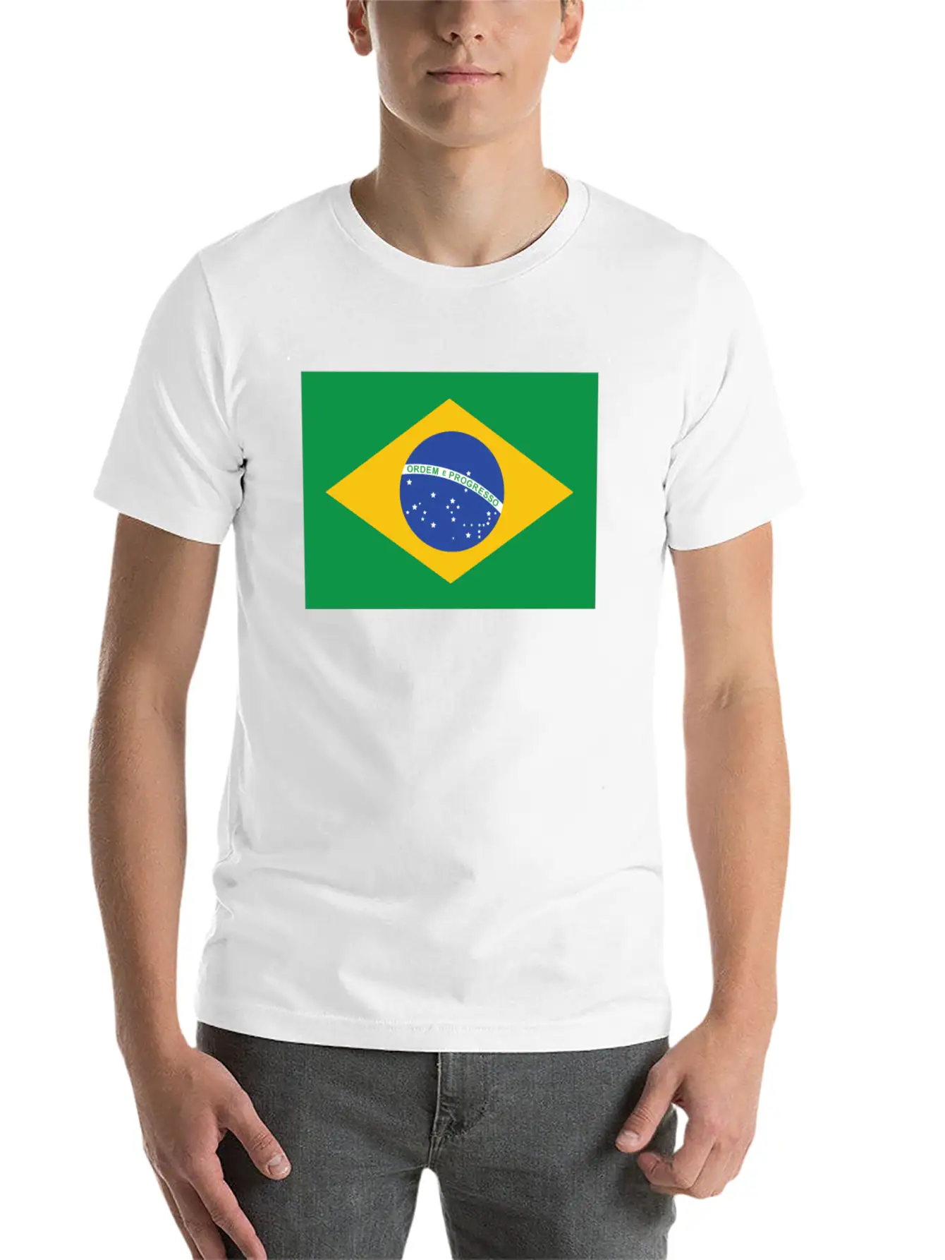 Flag Of Brazil Cool Brazilian Flag Casual Graphic T-Shirt – Simple And Comfortable Daily Wear