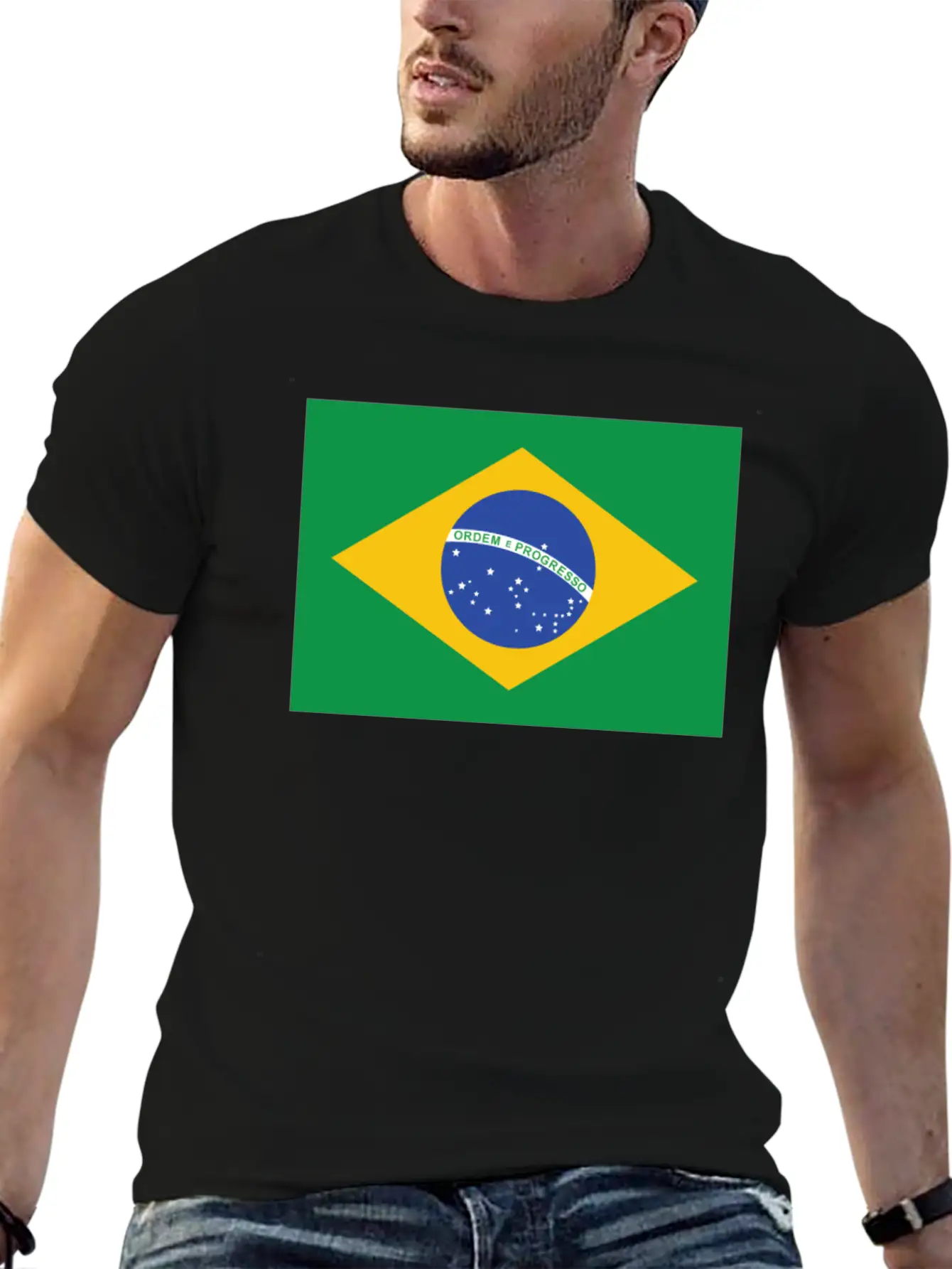 Flag Of Brazil Cool Brazilian Flag Casual Graphic T-Shirt – Simple And Comfortable Daily Wear