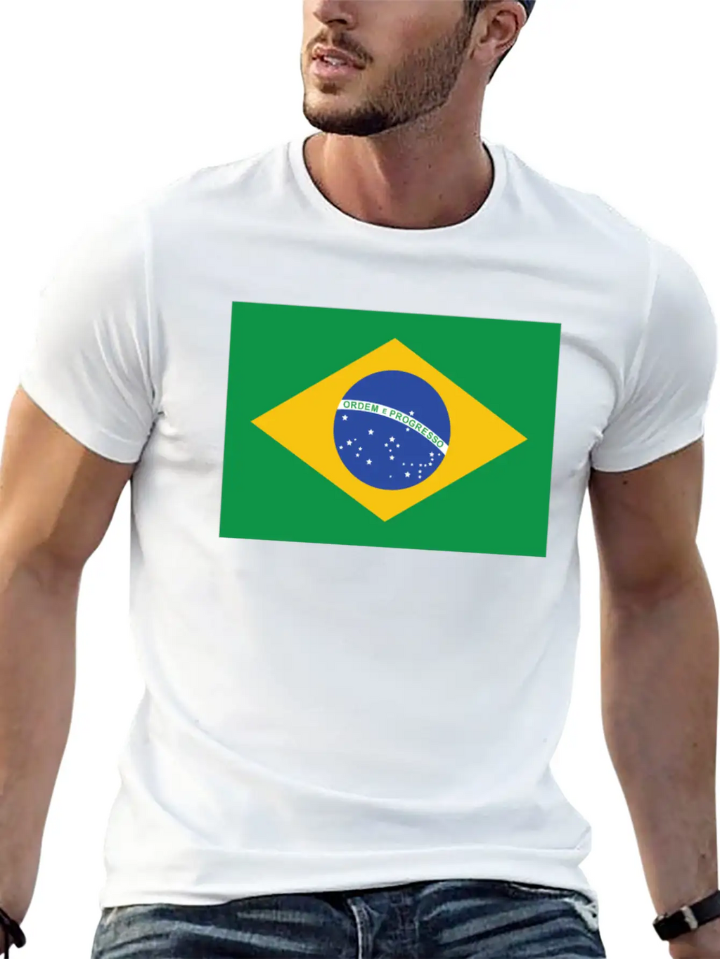 Flag Of Brazil Cool Brazilian Flag Casual Graphic T-Shirt – Simple And Comfortable Daily Wear