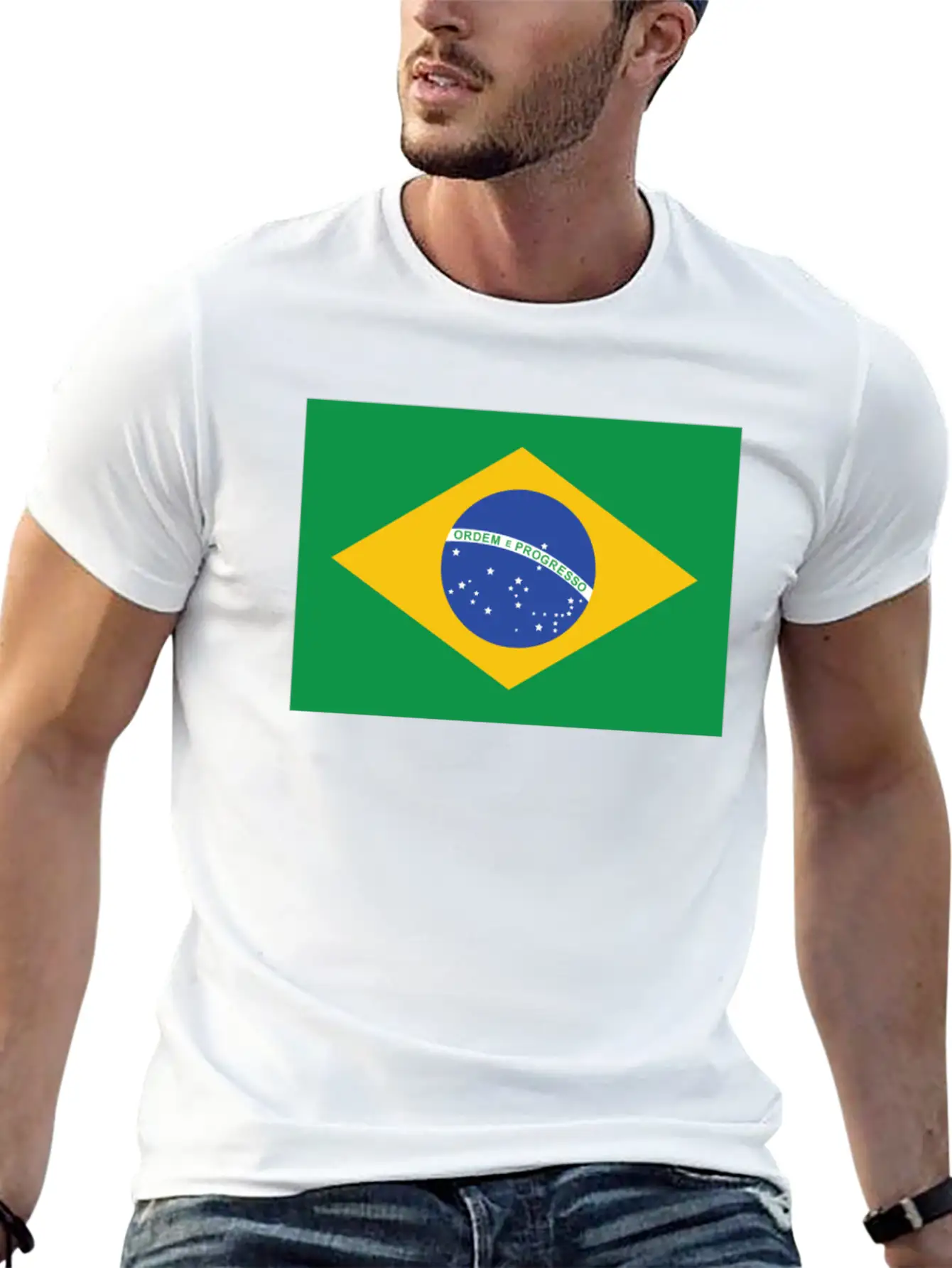 Flag Of Brazil Cool Brazilian Flag Casual Graphic T-Shirt – Simple And Comfortable Daily Wear