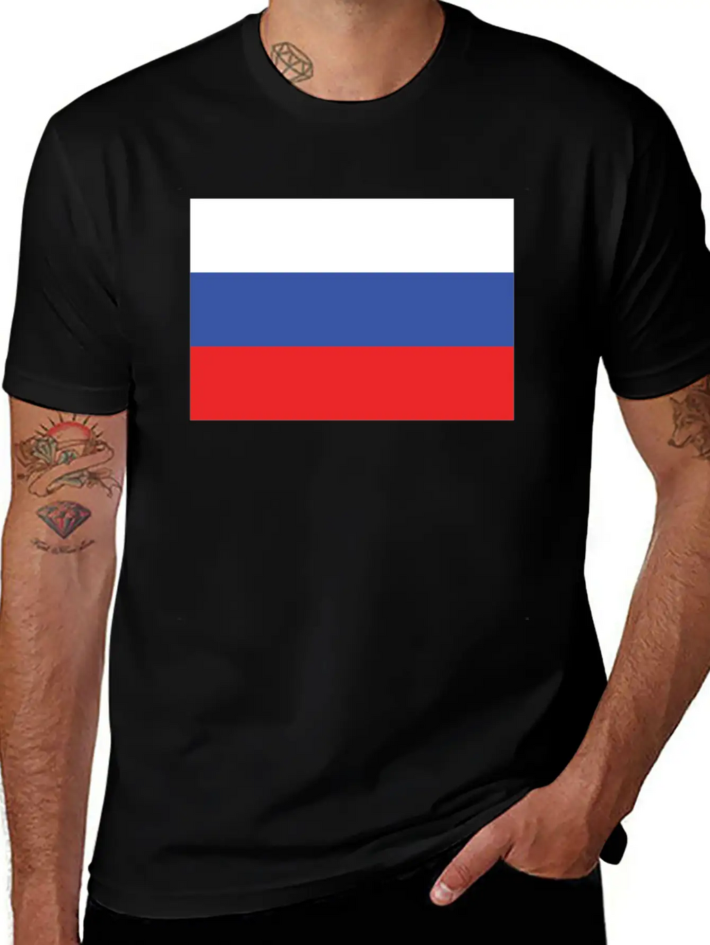 Flag Of Russia Cool Russian Flag Casual Graphic T-Shirt – Simple And Comfortable Daily Wear
