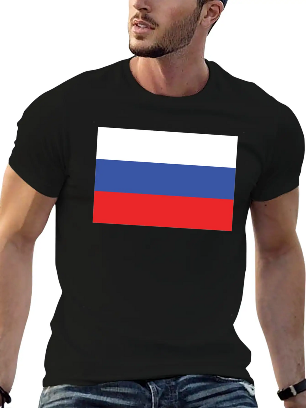Flag Of Russia Cool Russian Flag Casual Graphic T-Shirt – Simple And Comfortable Daily Wear