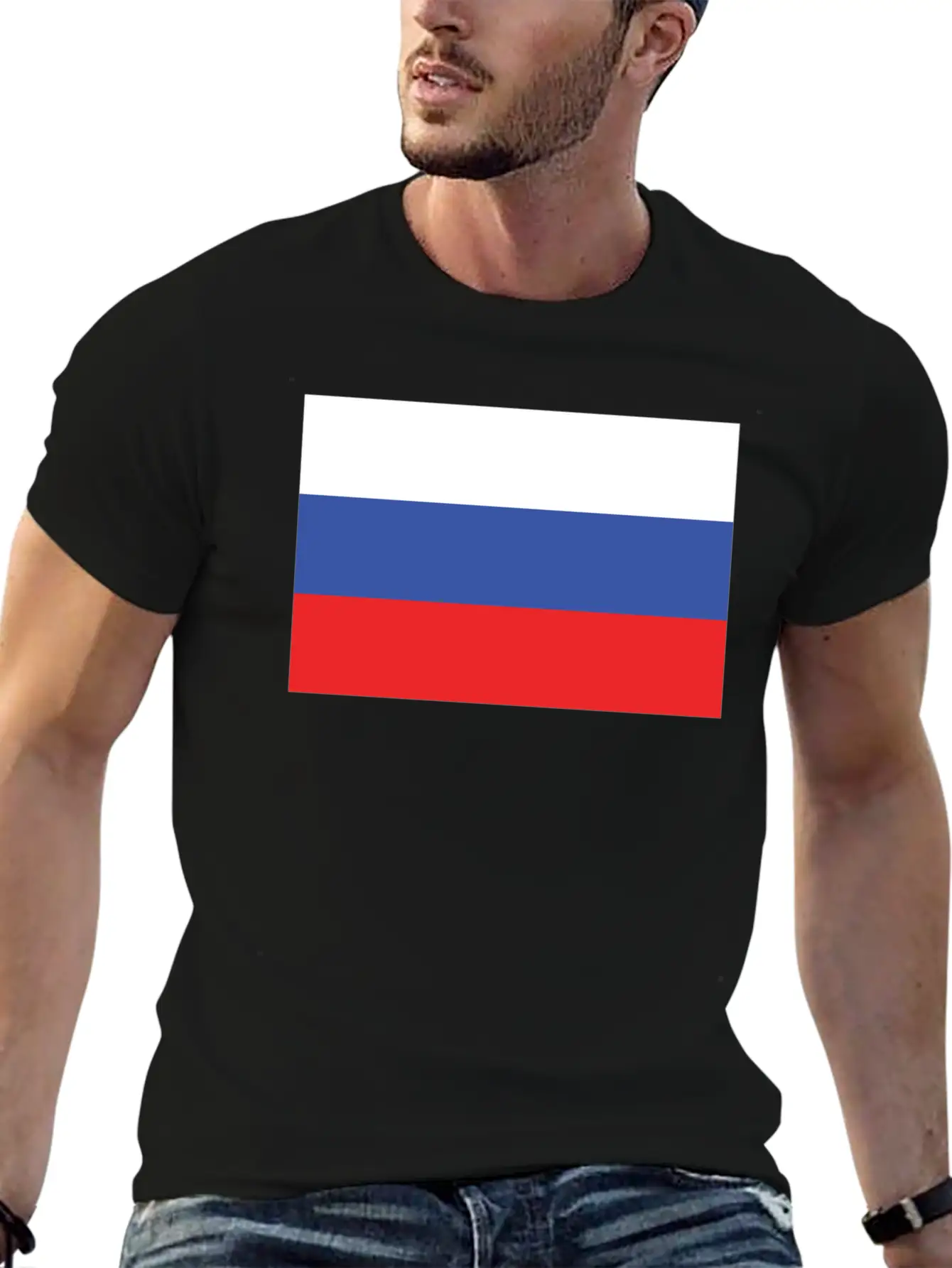 Flag Of Russia Cool Russian Flag Casual Graphic T-Shirt – Simple And Comfortable Daily Wear