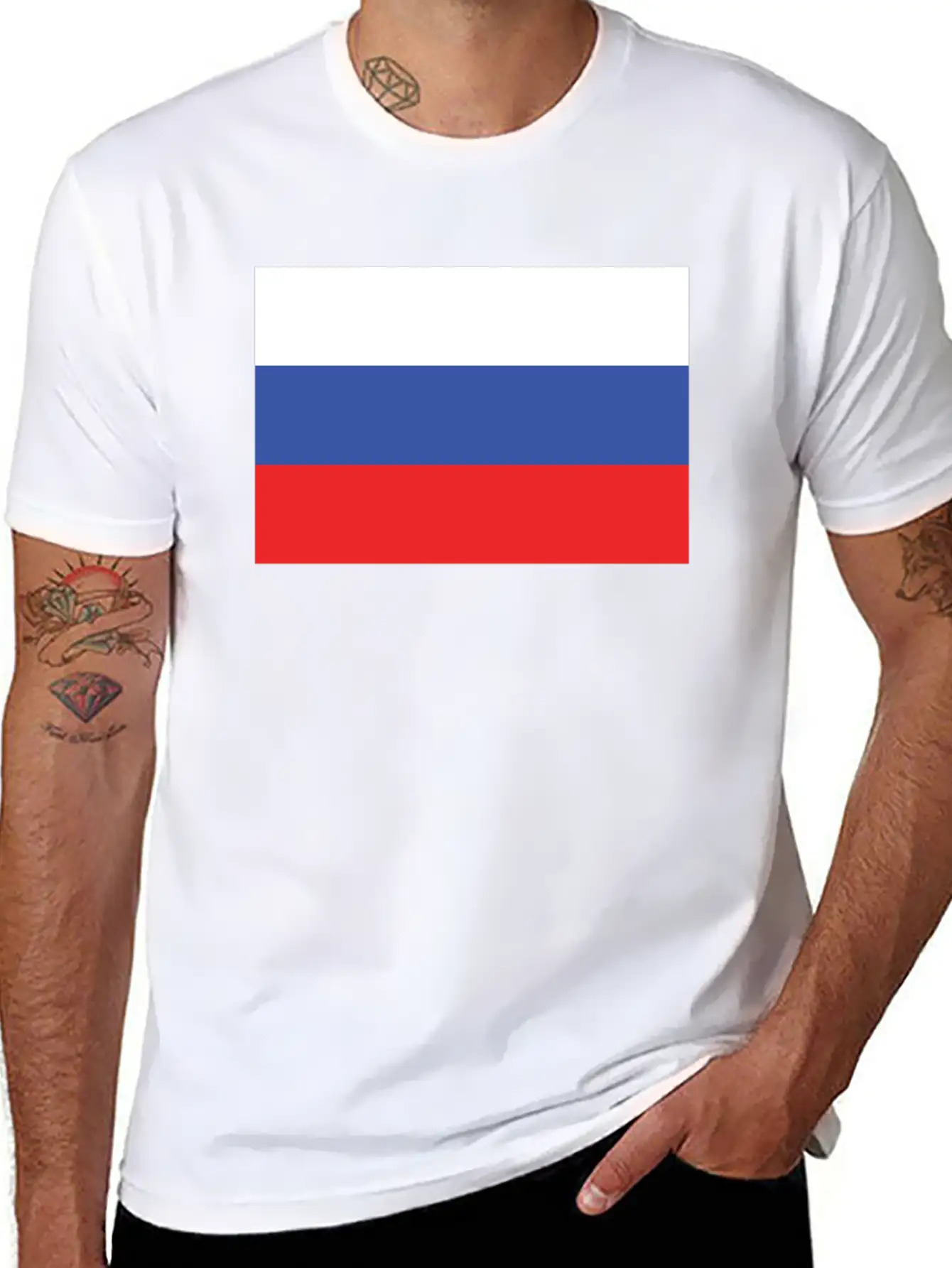 Flag Of Russia Cool Russian Flag Casual Graphic T-Shirt – Simple And Comfortable Daily Wear