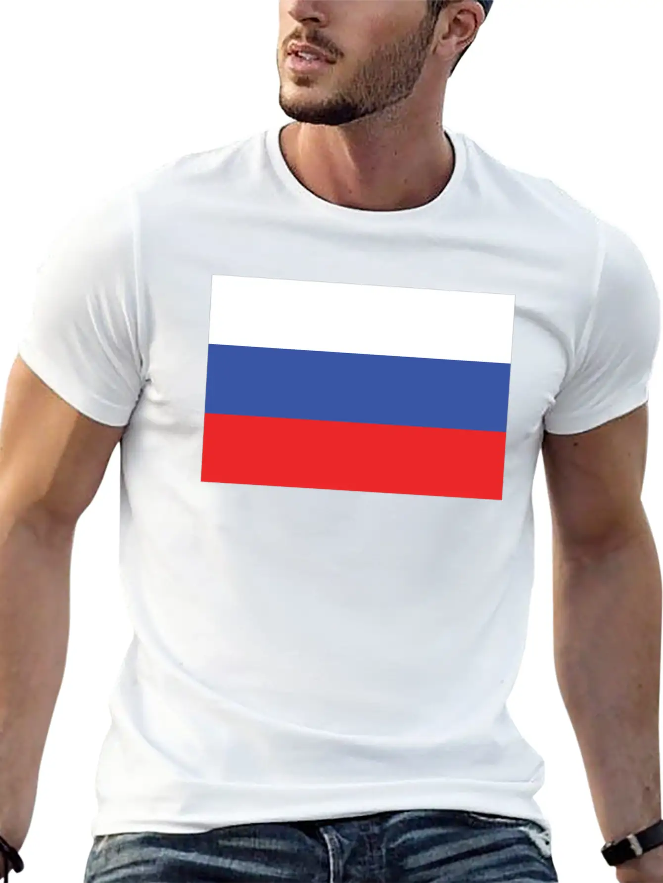 Flag Of Russia Cool Russian Flag Casual Graphic T-Shirt – Simple And Comfortable Daily Wear