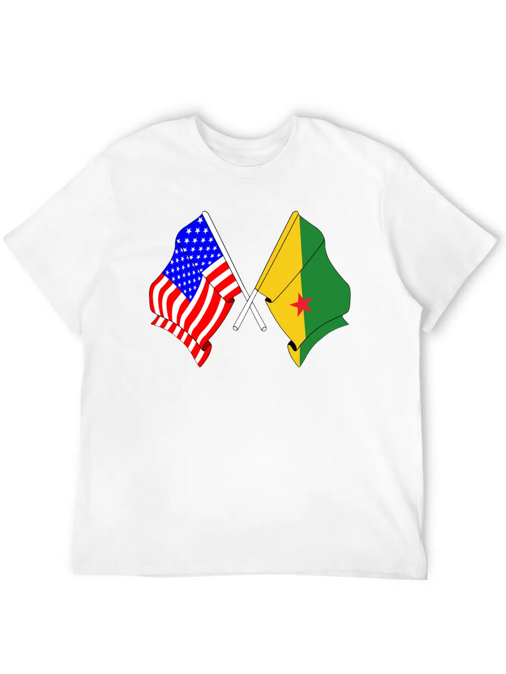 Flag USA, French Guiana Casual Graphic T-Shirt – Simple And Comfortable Daily Wear