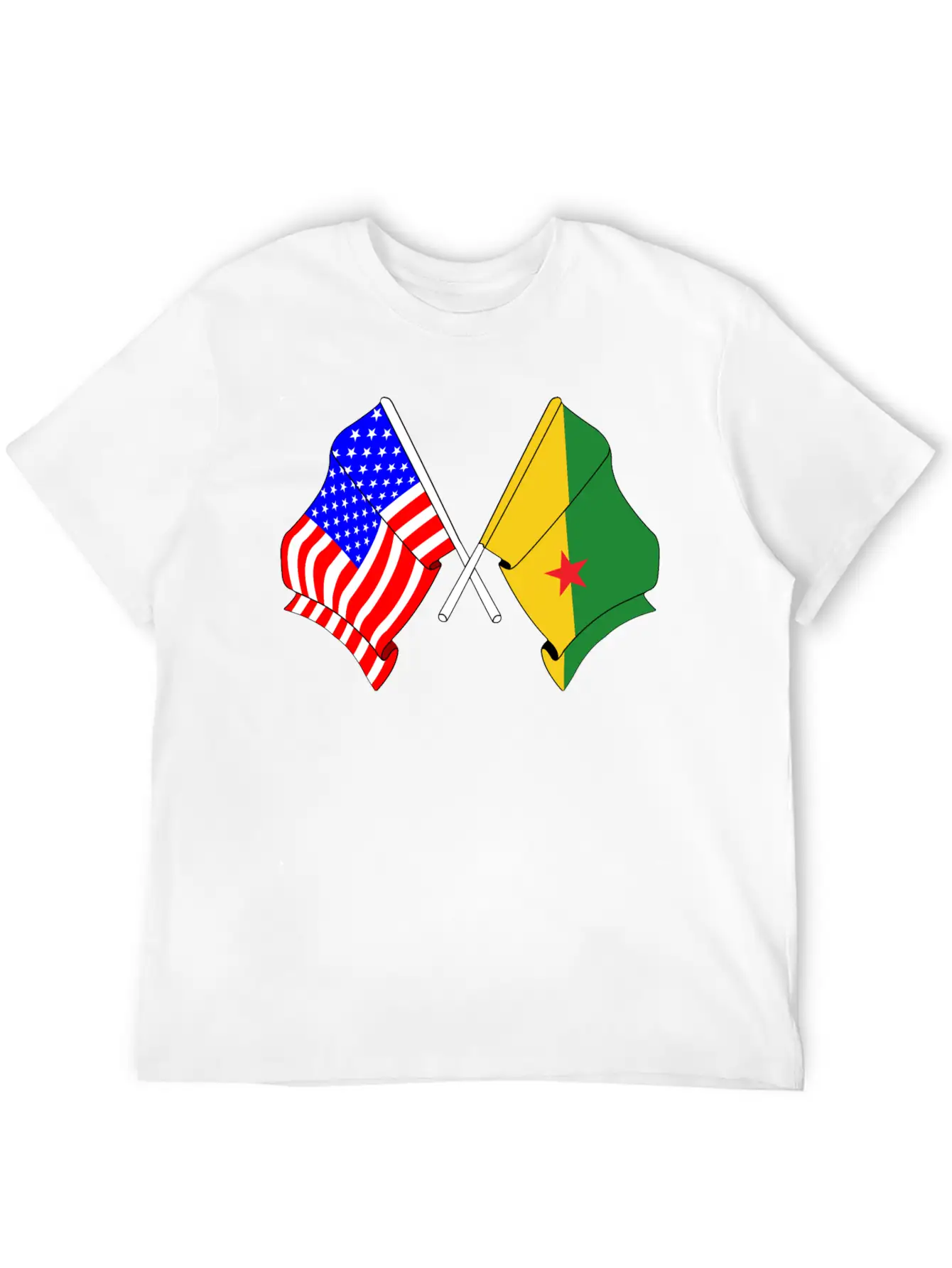 Flag USA, French Guiana Casual Graphic T-Shirt – Simple And Comfortable Daily Wear