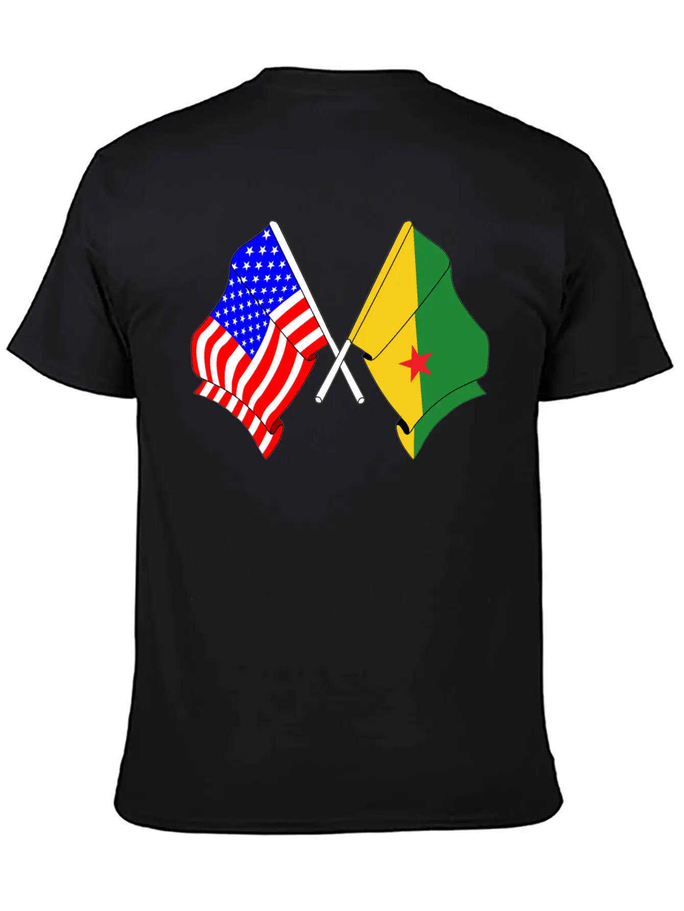Flag USA, French Guiana Casual Graphic T-Shirt – Simple And Comfortable Daily Wear
