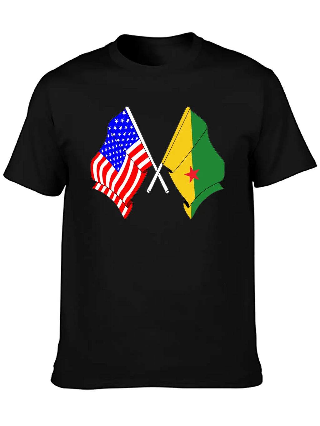 Flag USA, French Guiana Casual Graphic T-Shirt – Simple And Comfortable Daily Wear
