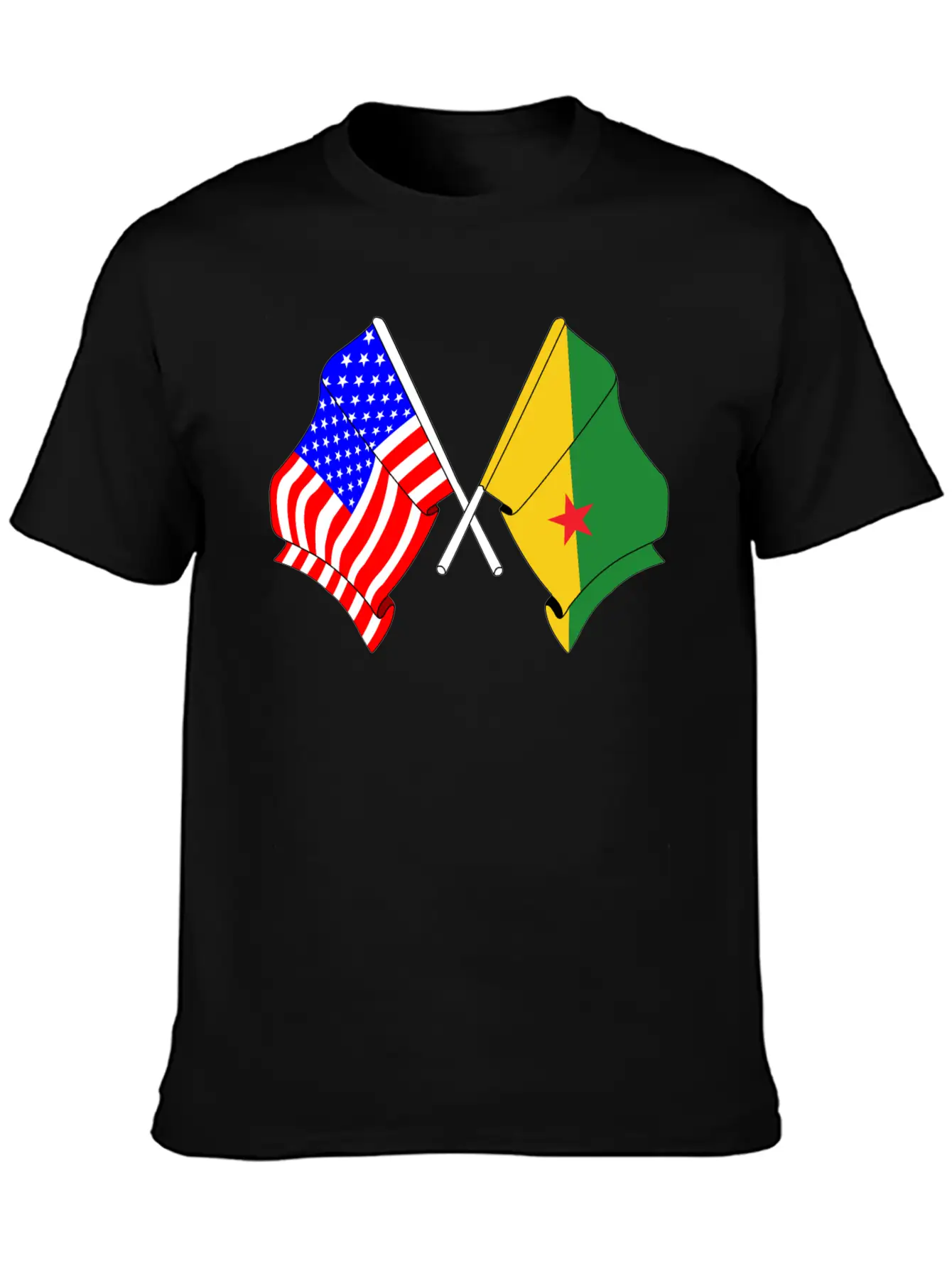 Flag USA, French Guiana Casual Graphic T-Shirt – Simple And Comfortable Daily Wear