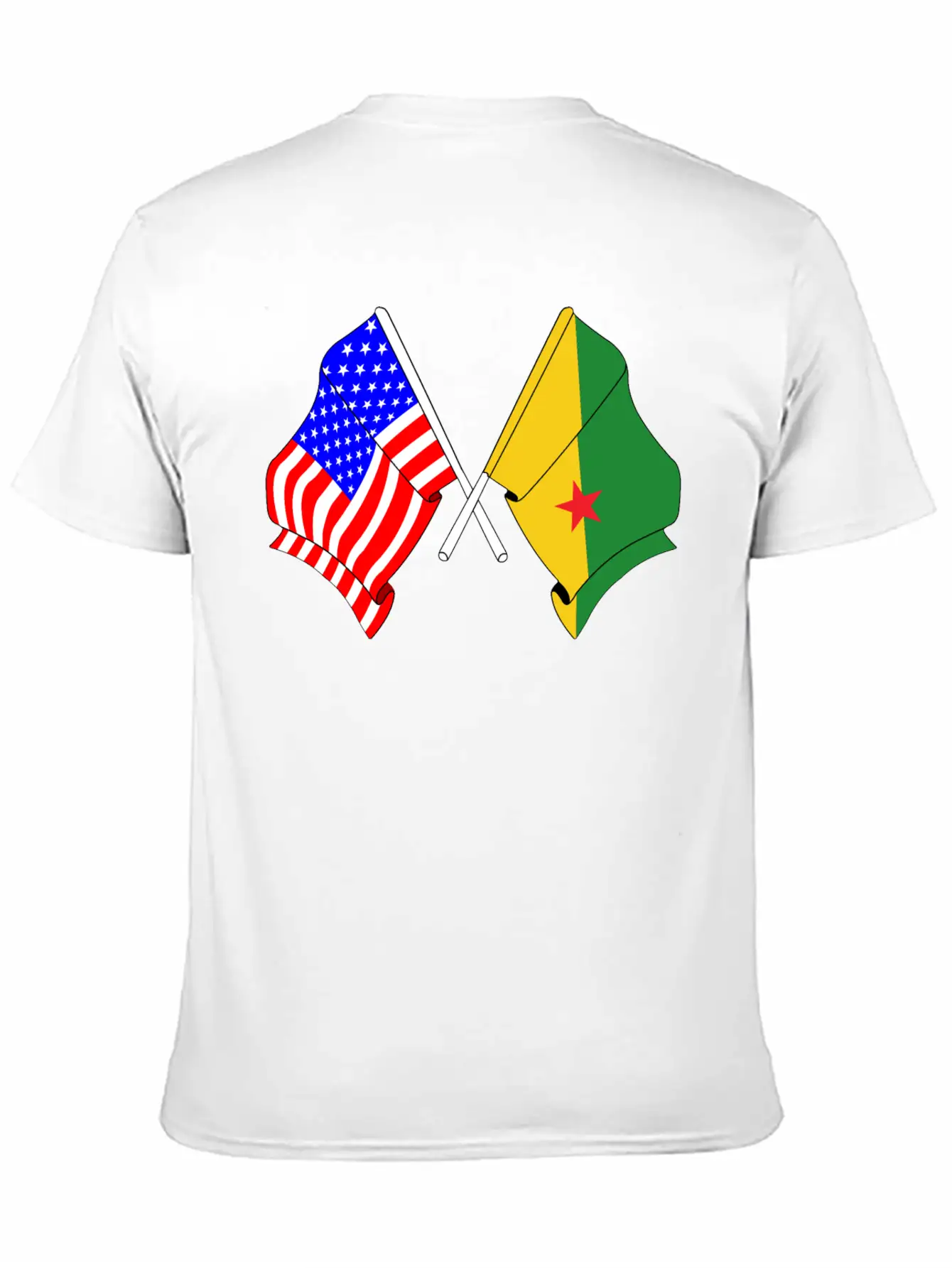 Flag USA, French Guiana Casual Graphic T-Shirt – Simple And Comfortable Daily Wear