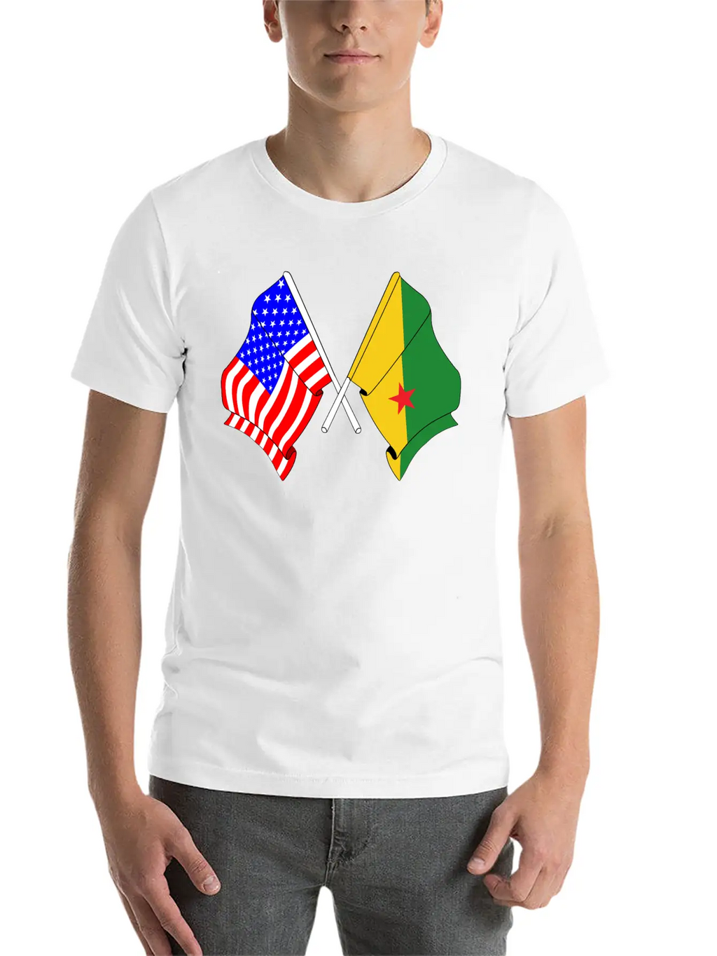 Flag USA, French Guiana Casual Graphic T-Shirt – Simple And Comfortable Daily Wear