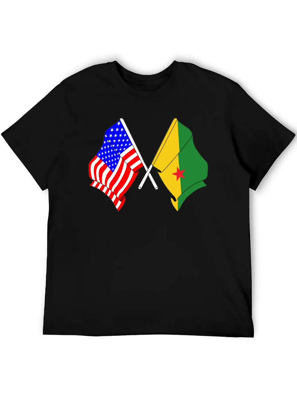 Flag USA, French Guiana Casual Graphic T-Shirt – Simple And Comfortable Daily Wear