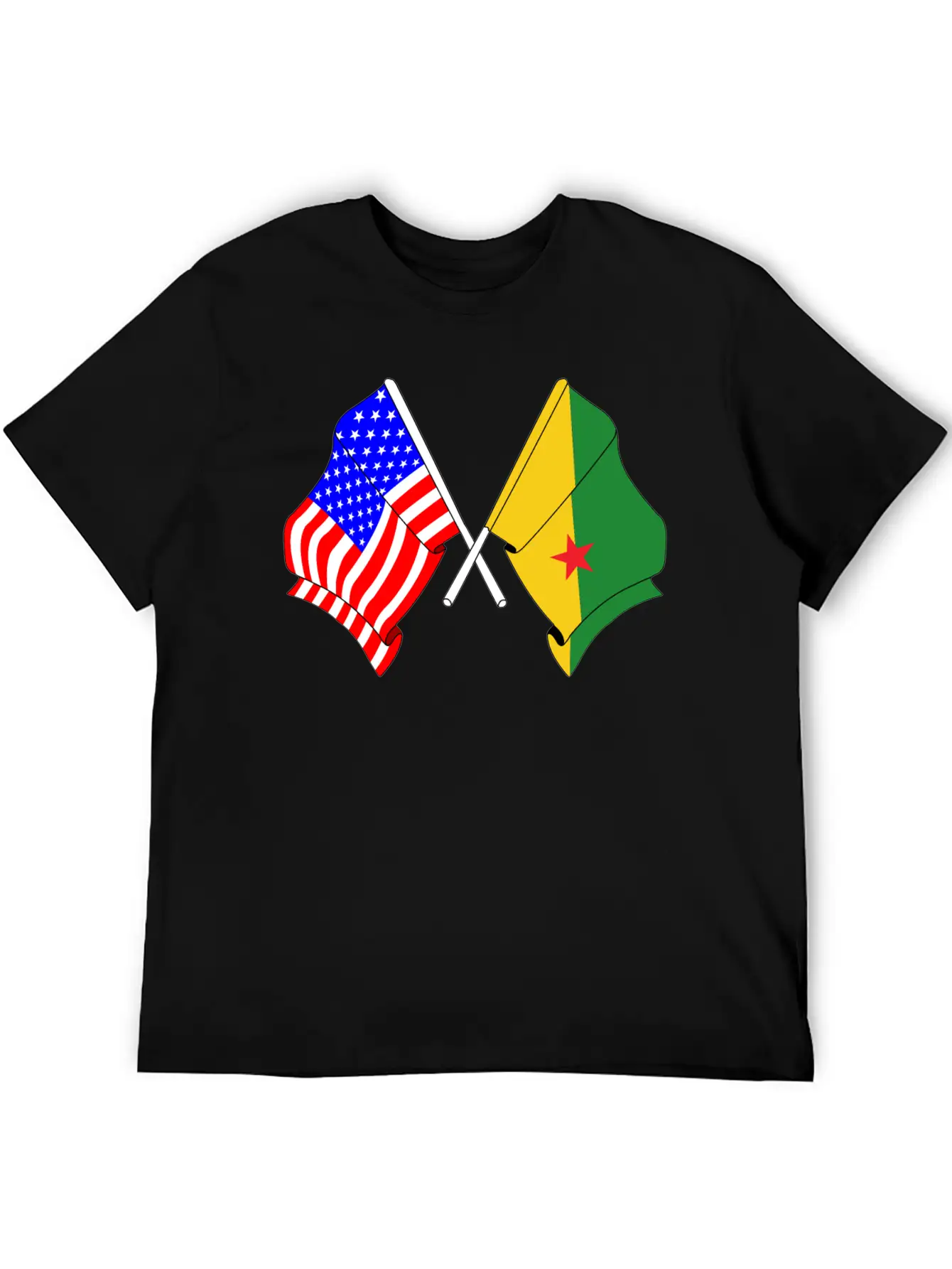 Flag USA, French Guiana Casual Graphic T-Shirt – Simple And Comfortable Daily Wear