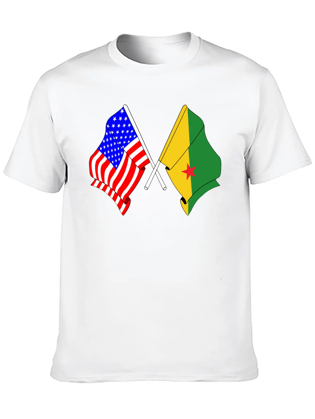 Flag USA, French Guiana Casual Graphic T-Shirt – Simple And Comfortable Daily Wear