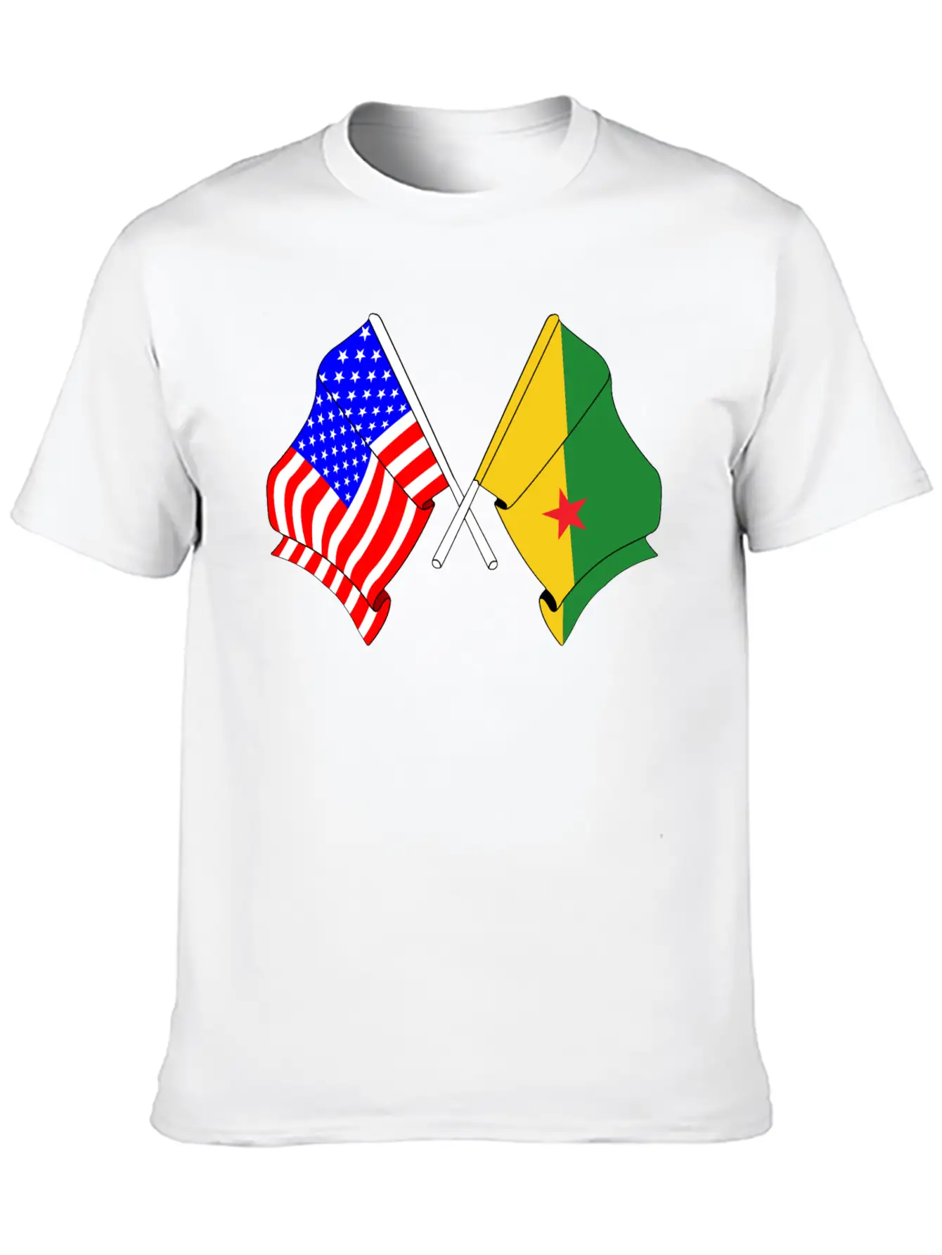 Flag USA, French Guiana Casual Graphic T-Shirt – Simple And Comfortable Daily Wear