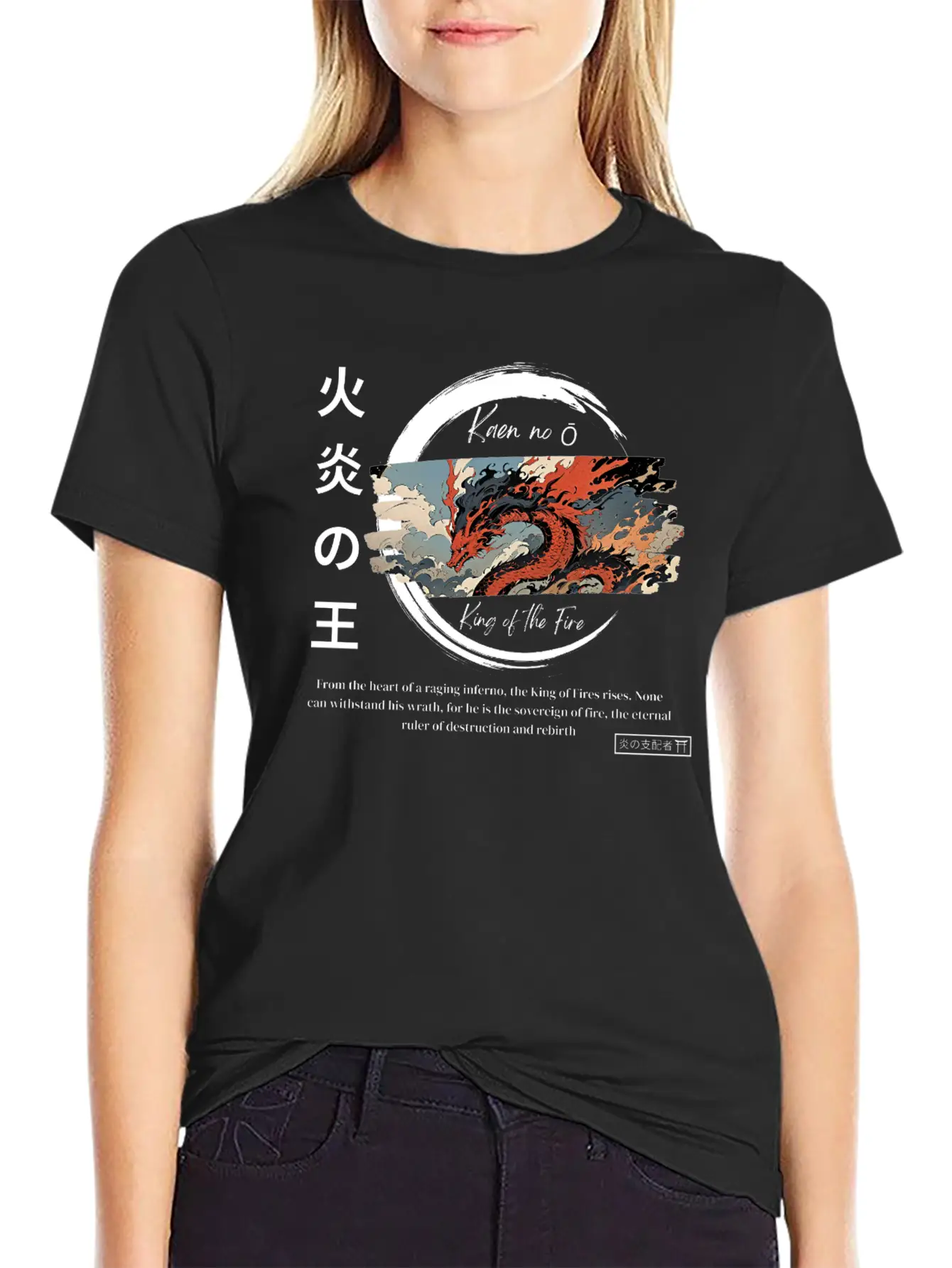 Flame Dragon Japanese Style (White) Unisex Casual T-Shirt – Clean Design For Daily Comfort