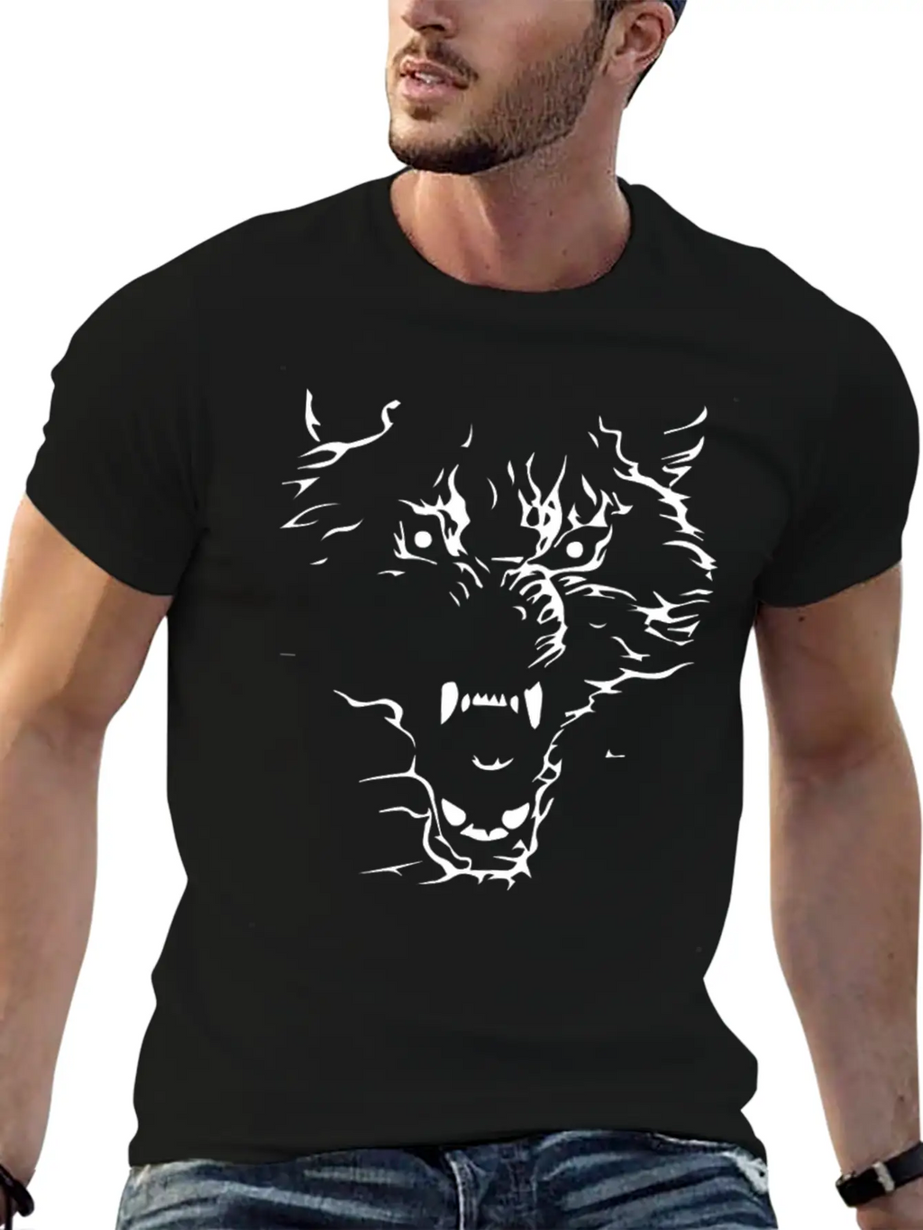 Flaming Wolf Unisex Casual T-Shirt – Clean Design For Daily Comfort