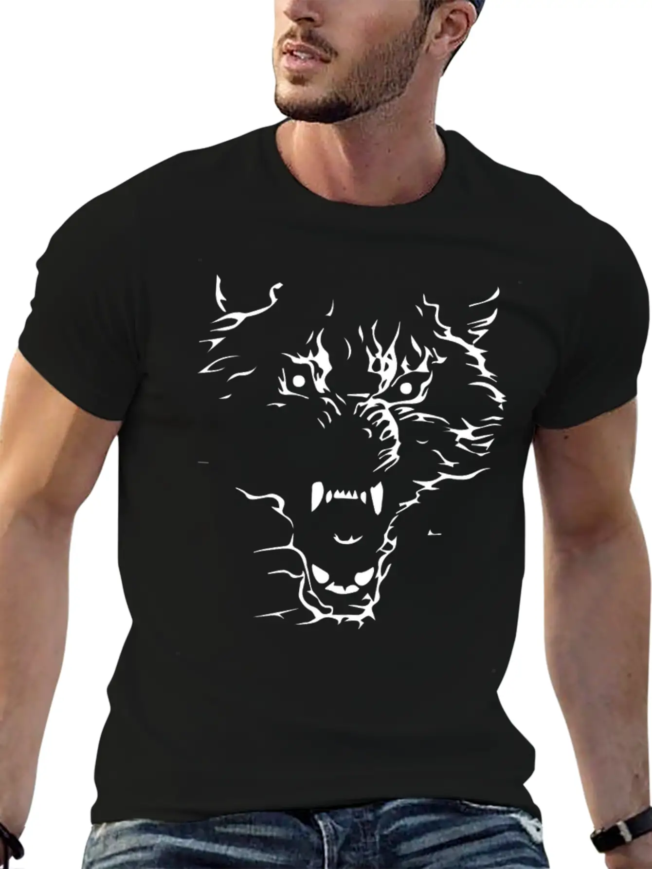 Flaming Wolf Unisex Casual T-Shirt – Clean Design For Daily Comfort