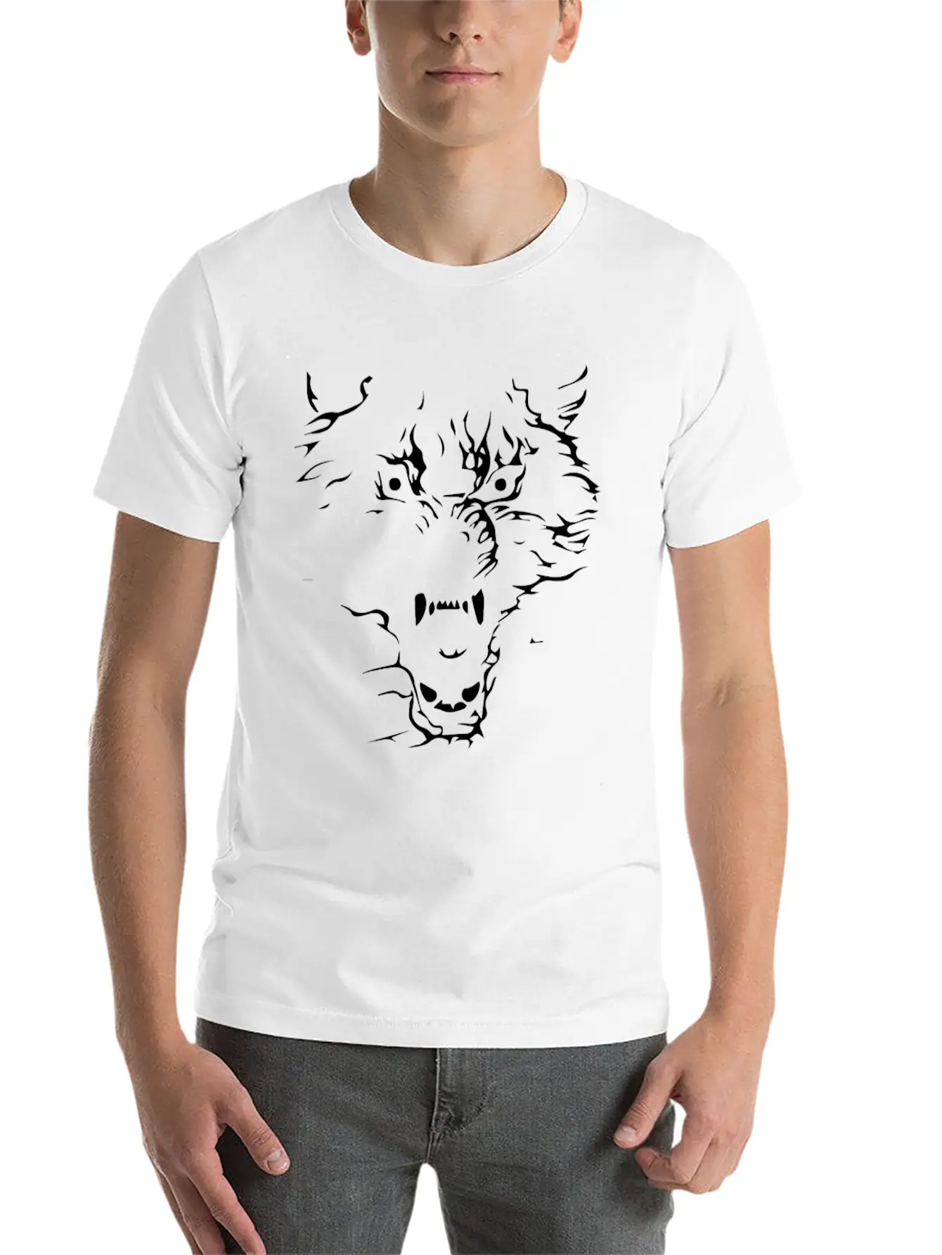 Flaming Wolf Unisex Casual T-Shirt – Clean Design For Daily Comfort