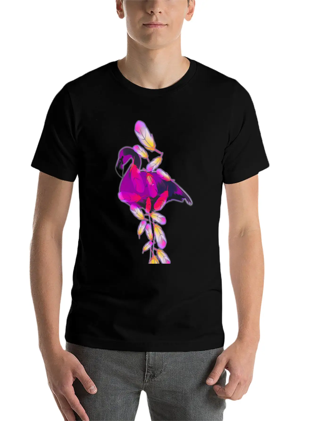 Flamingo Breathable Soft Cotton T-Shirt – Timeless Casual Look