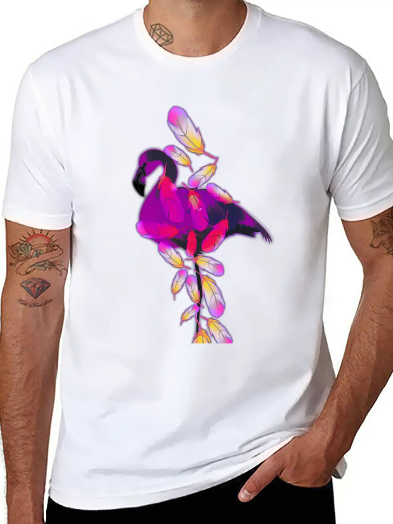 Flamingo Breathable Soft Cotton T-Shirt – Timeless Casual Look