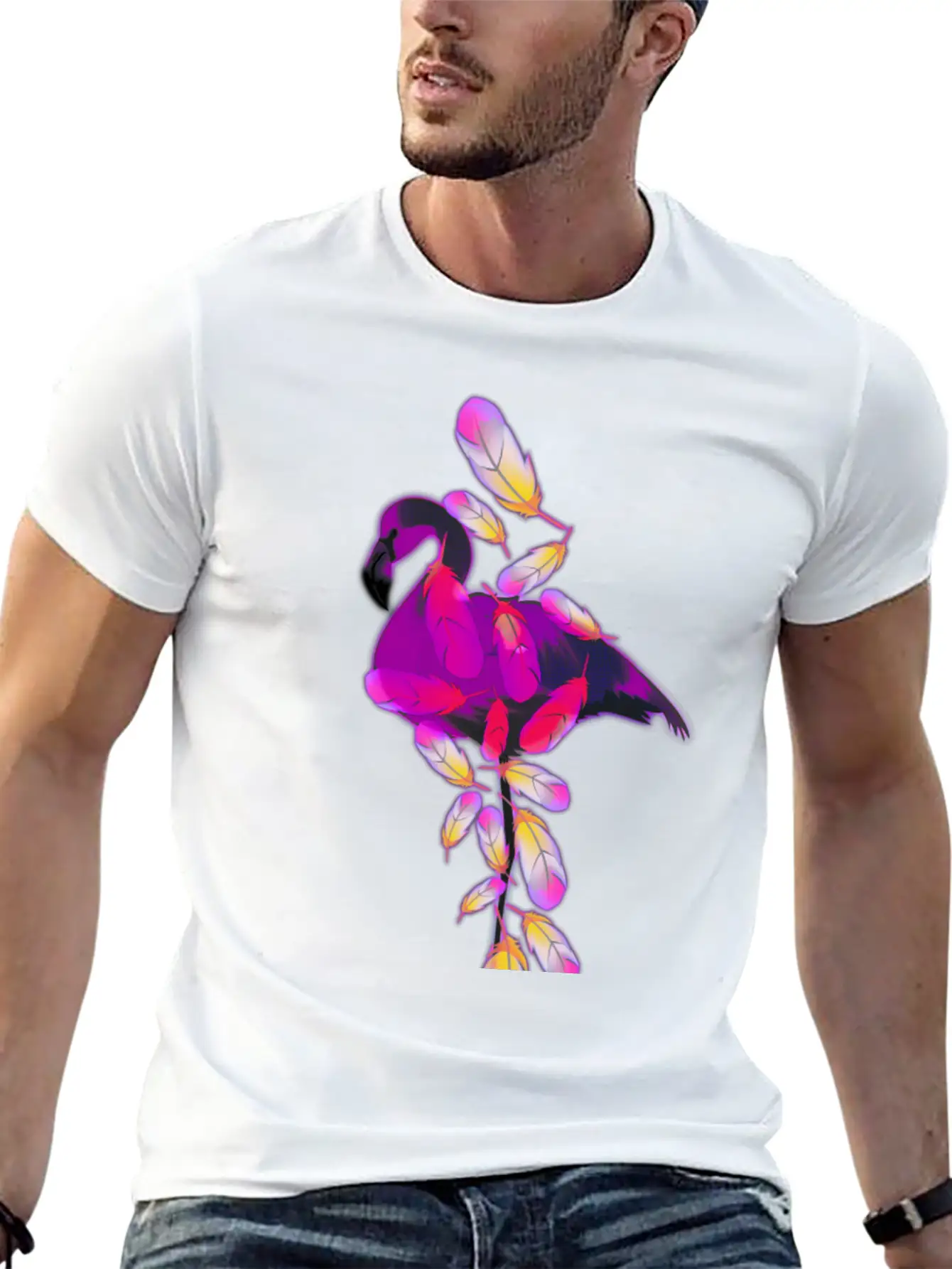 Flamingo Breathable Soft Cotton T-Shirt – Timeless Casual Look
