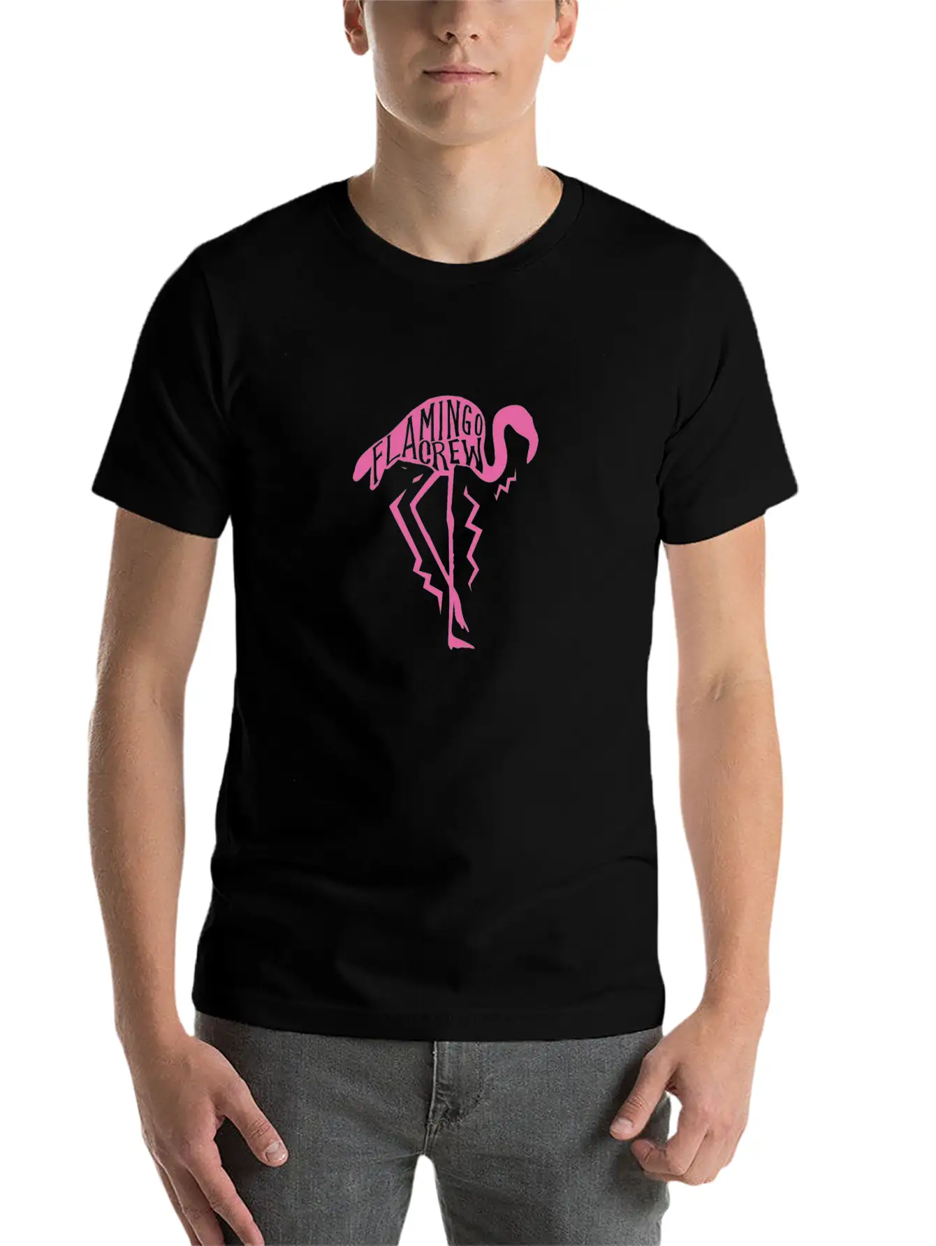 Flamingo Crew Breathable Soft Cotton T-Shirt – Timeless Casual Look