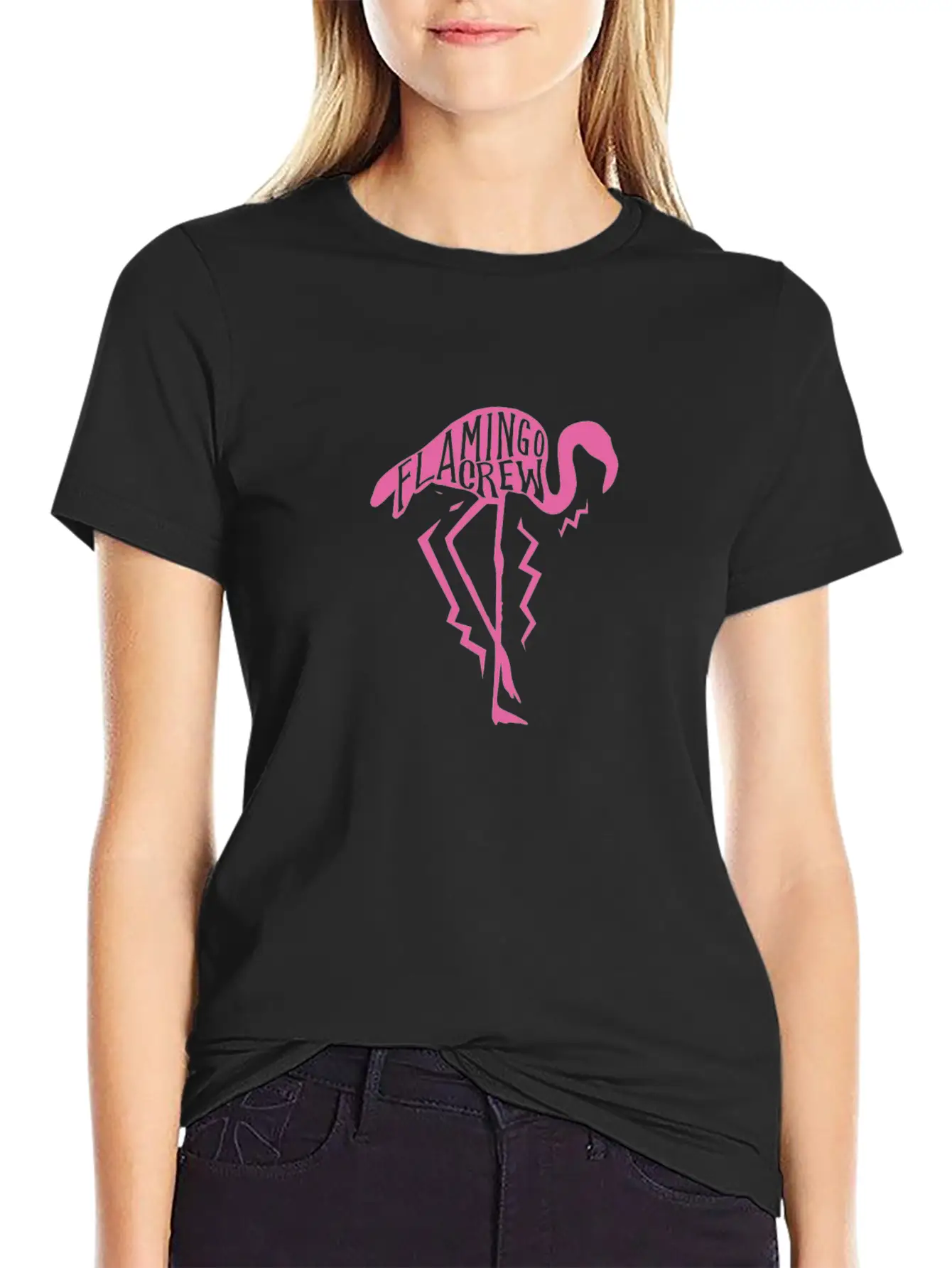 Flamingo Crew Breathable Soft Cotton T-Shirt – Timeless Casual Look