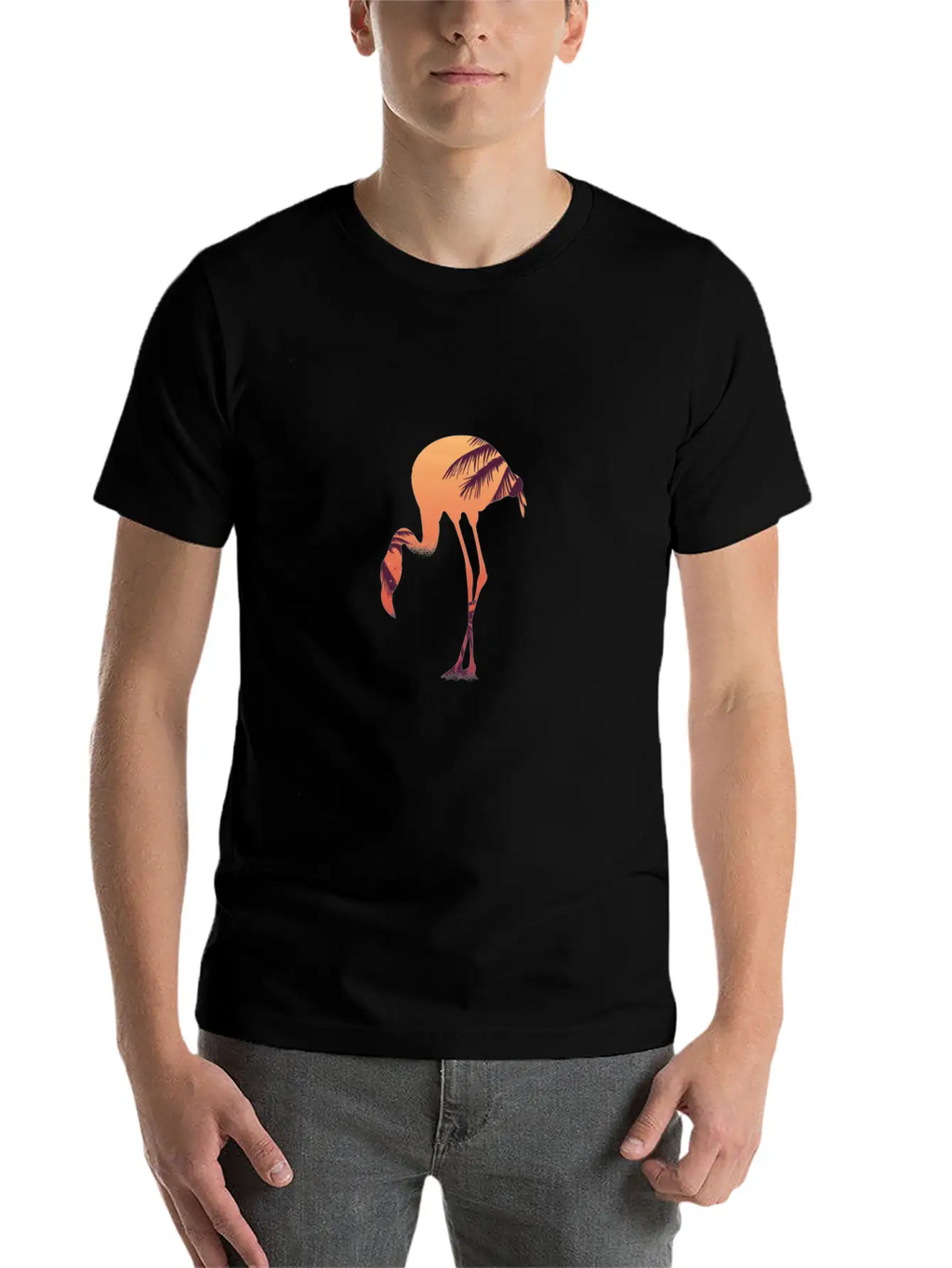 Flamingo Flamingos Drawing Breathable Soft Cotton T-Shirt – Timeless Casual Look