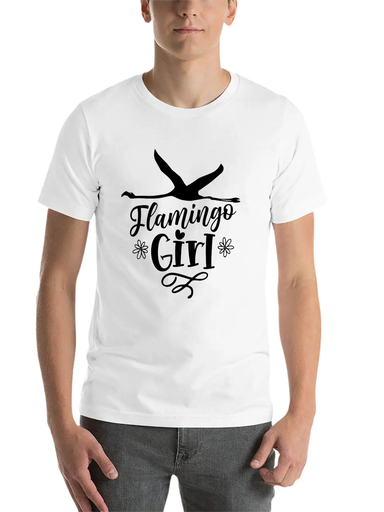 Flamingo Girl Animal Sayings Flamingos Cute Unisex Casual T-Shirt – Clean Design For Daily Comfort