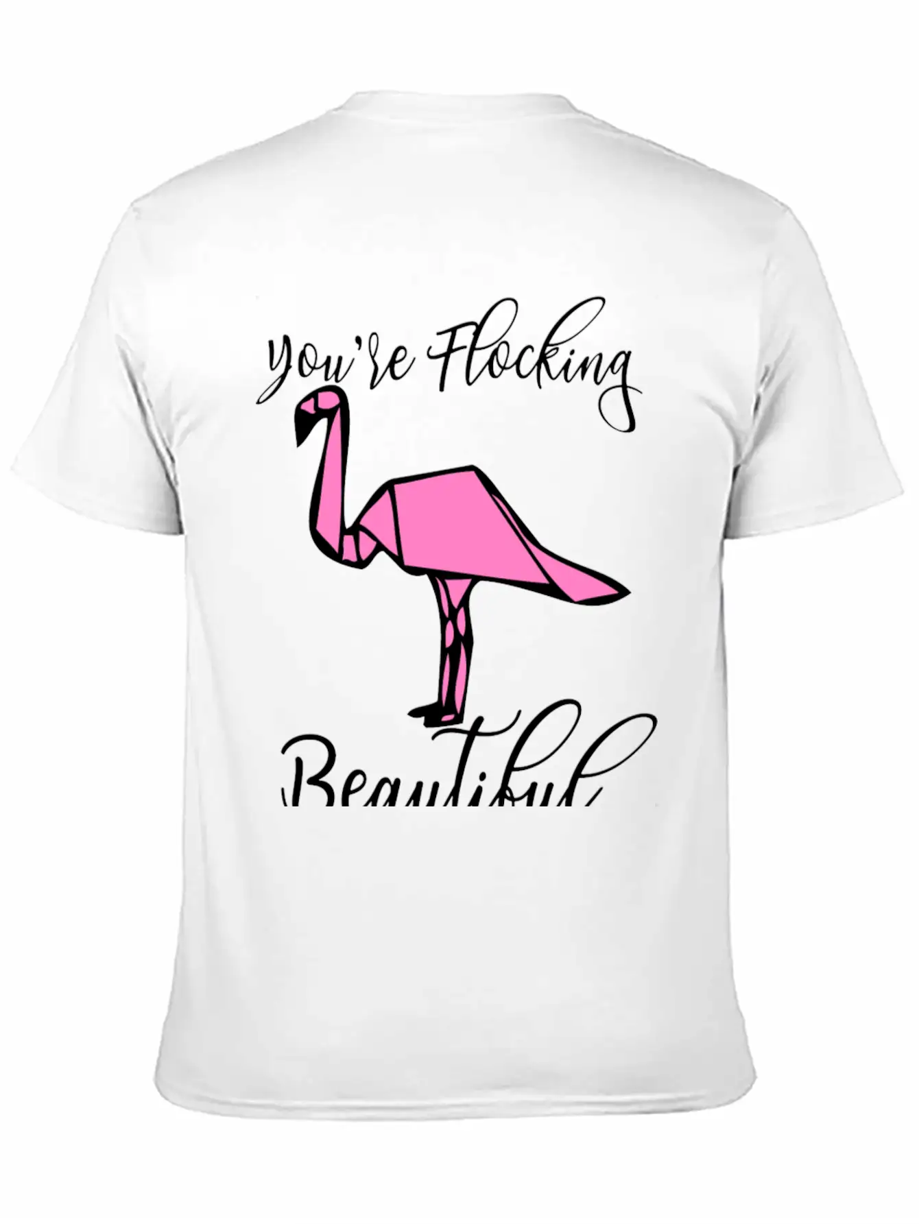 Flamingo Origami Essential Cotton Tee For Daily Outfits – Unisex Style