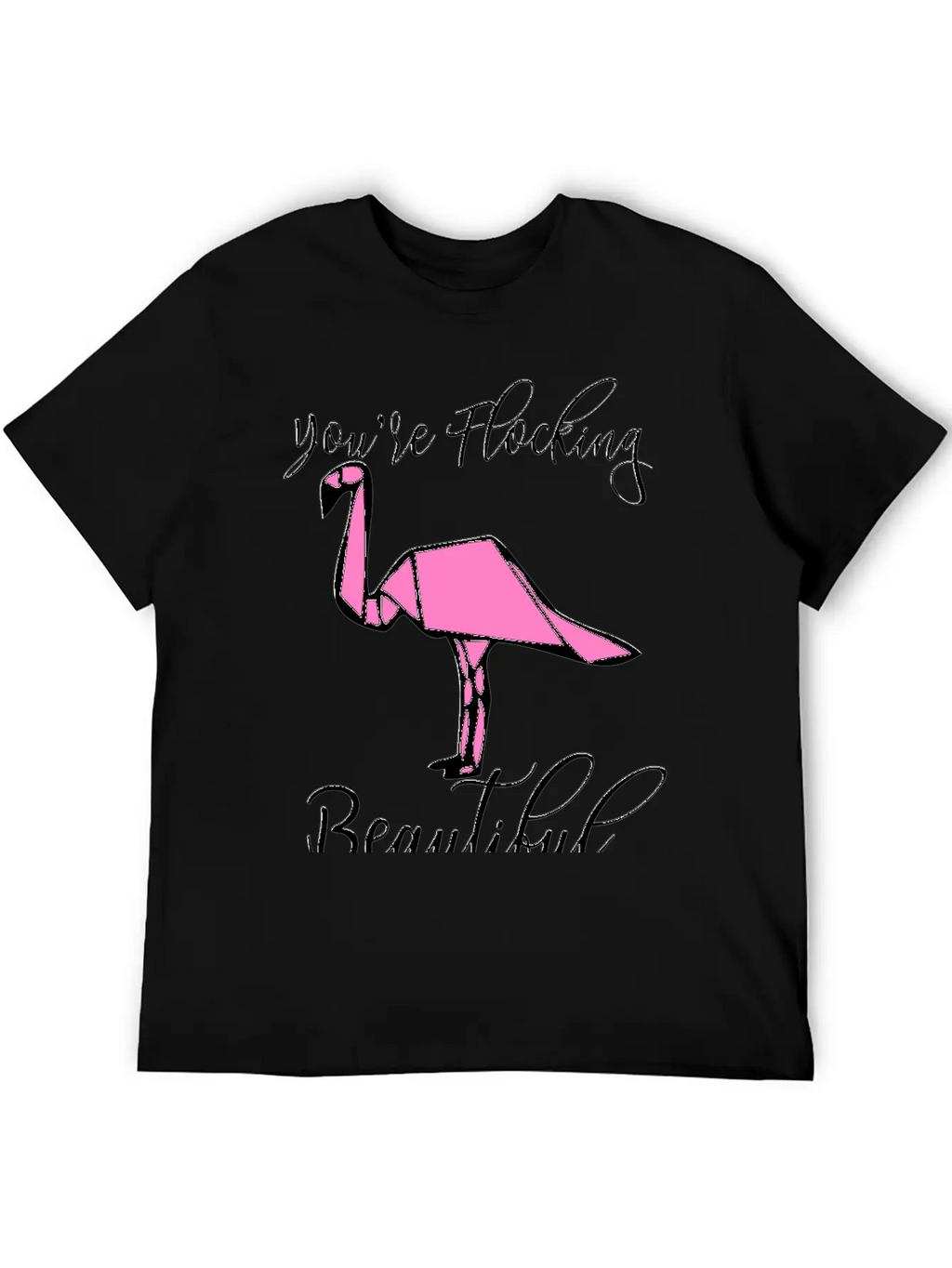 Flamingo Origami Essential Cotton Tee For Daily Outfits – Unisex Style