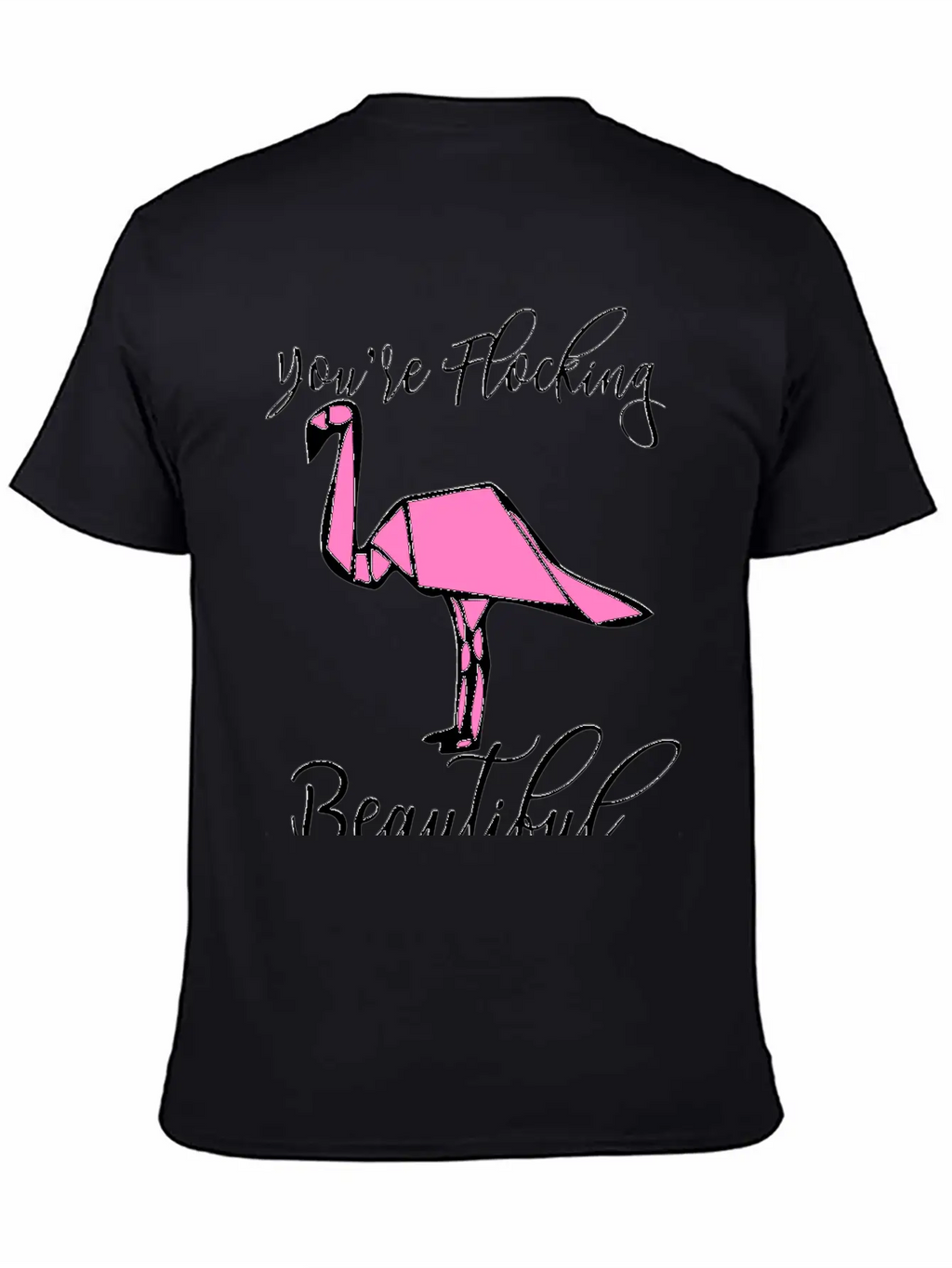 Flamingo Origami Essential Cotton Tee For Daily Outfits – Unisex Style