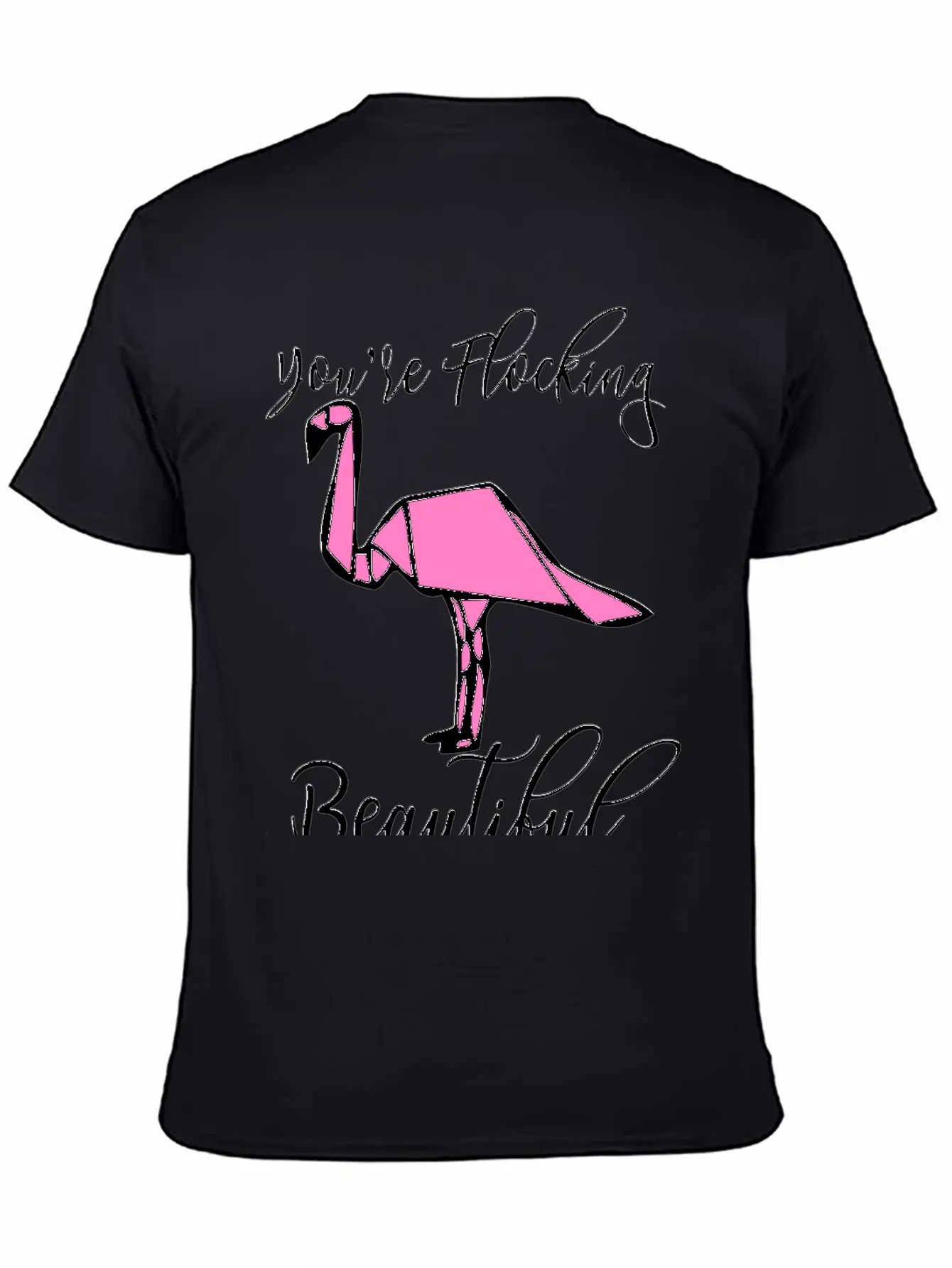 Flamingo Origami Essential Cotton Tee For Daily Outfits – Unisex Style