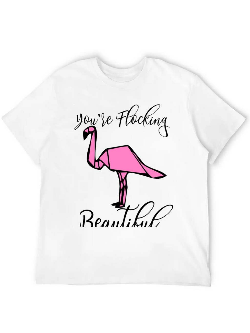 Flamingo Origami Essential Cotton Tee For Daily Outfits – Unisex Style