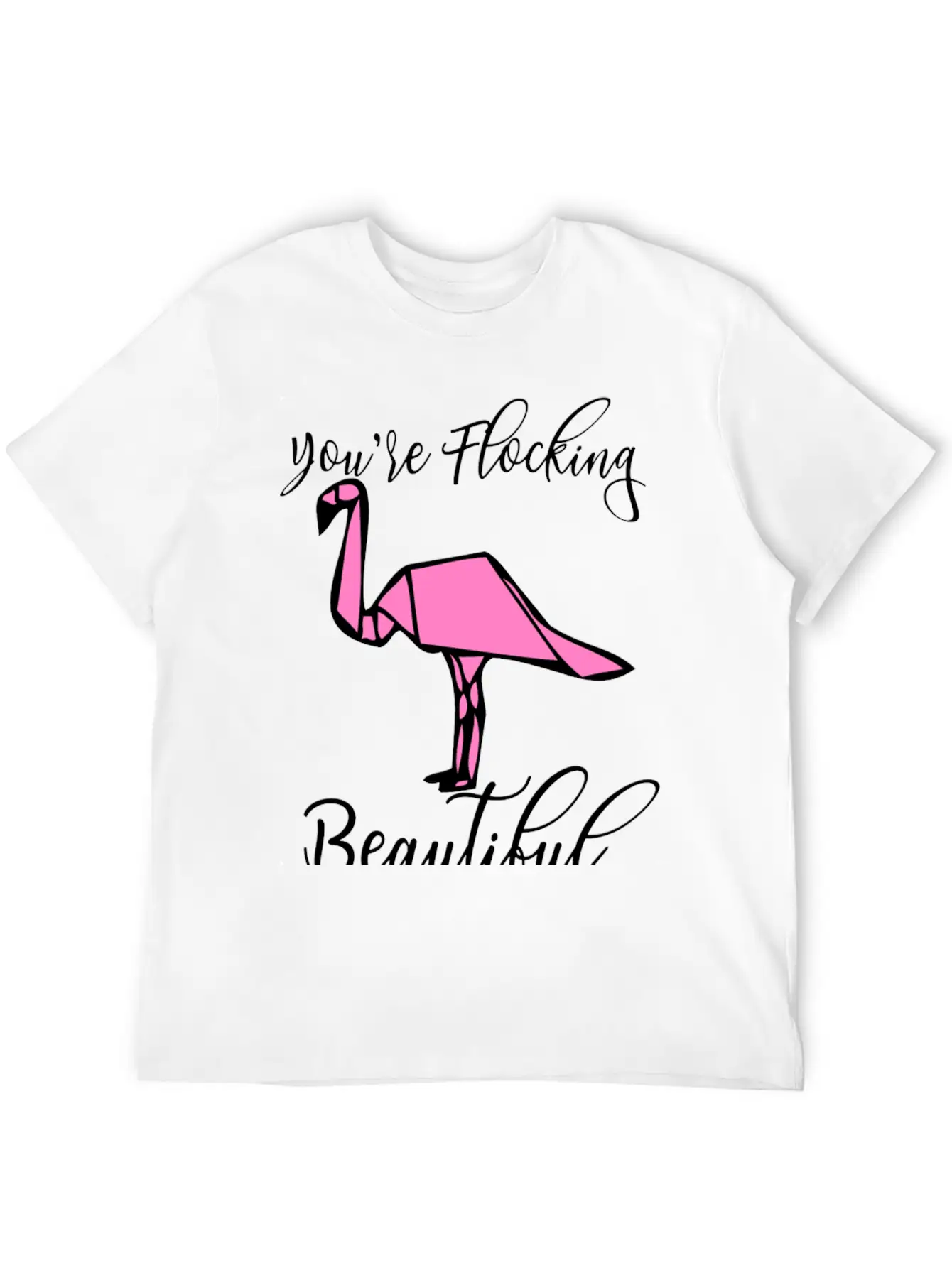 Flamingo Origami Essential Cotton Tee For Daily Outfits – Unisex Style