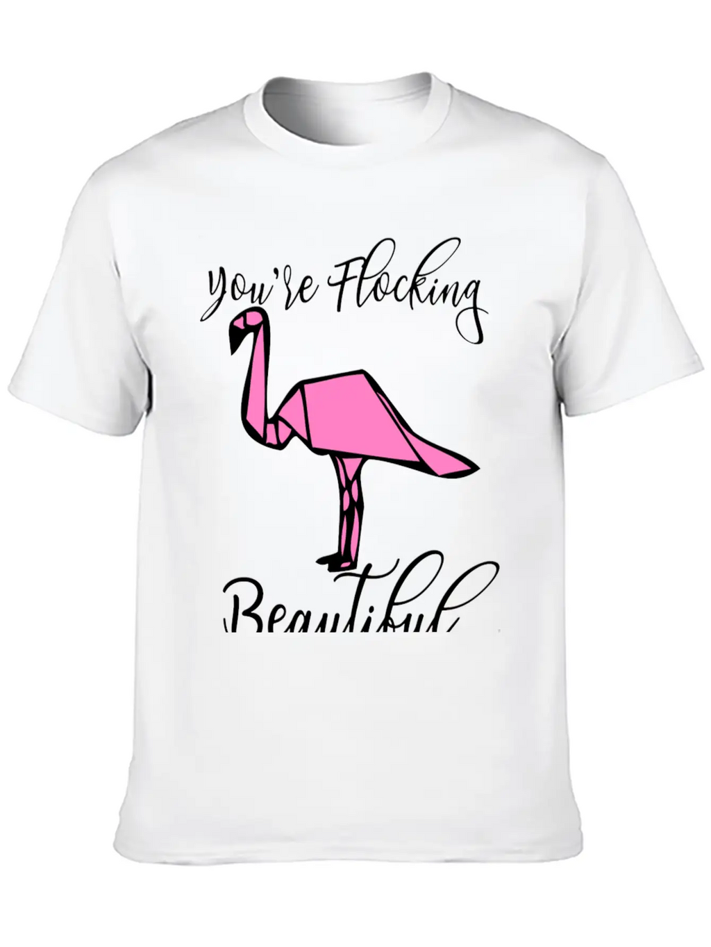 Flamingo Origami Essential Cotton Tee For Daily Outfits – Unisex Style