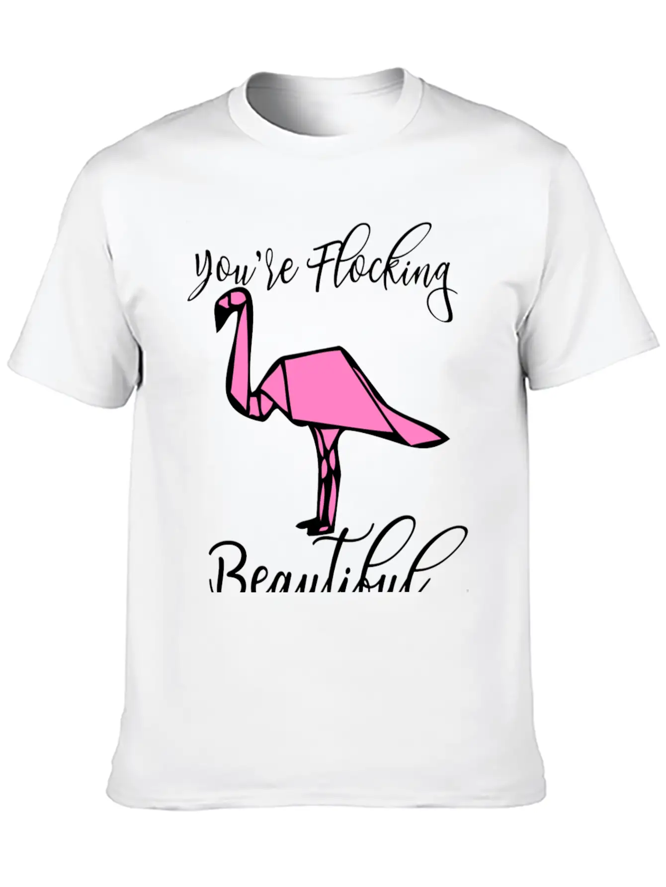 Flamingo Origami Essential Cotton Tee For Daily Outfits – Unisex Style