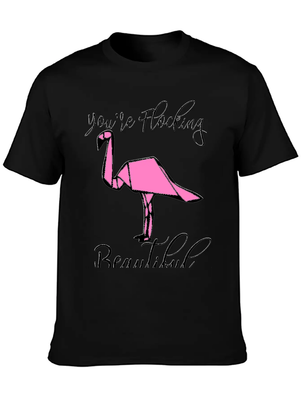 Flamingo Origami Essential Cotton Tee For Daily Outfits – Unisex Style