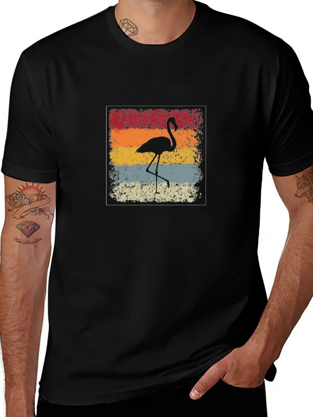 Flamingo Retro Breathable Soft Cotton T-Shirt – Timeless Casual Look