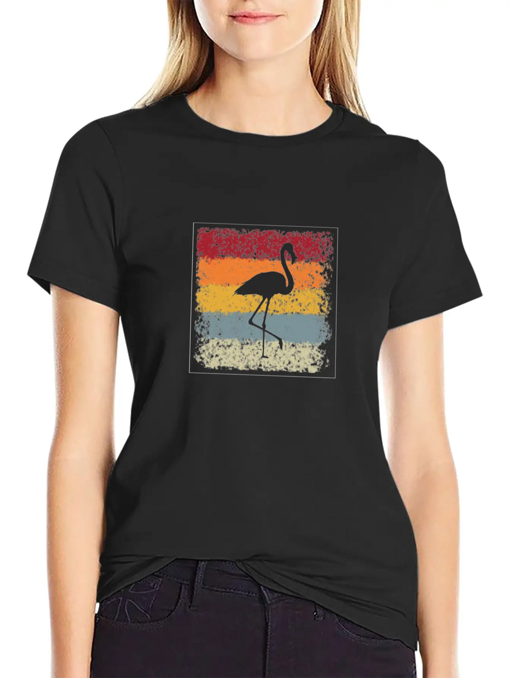 Flamingo Retro Breathable Soft Cotton T-Shirt – Timeless Casual Look