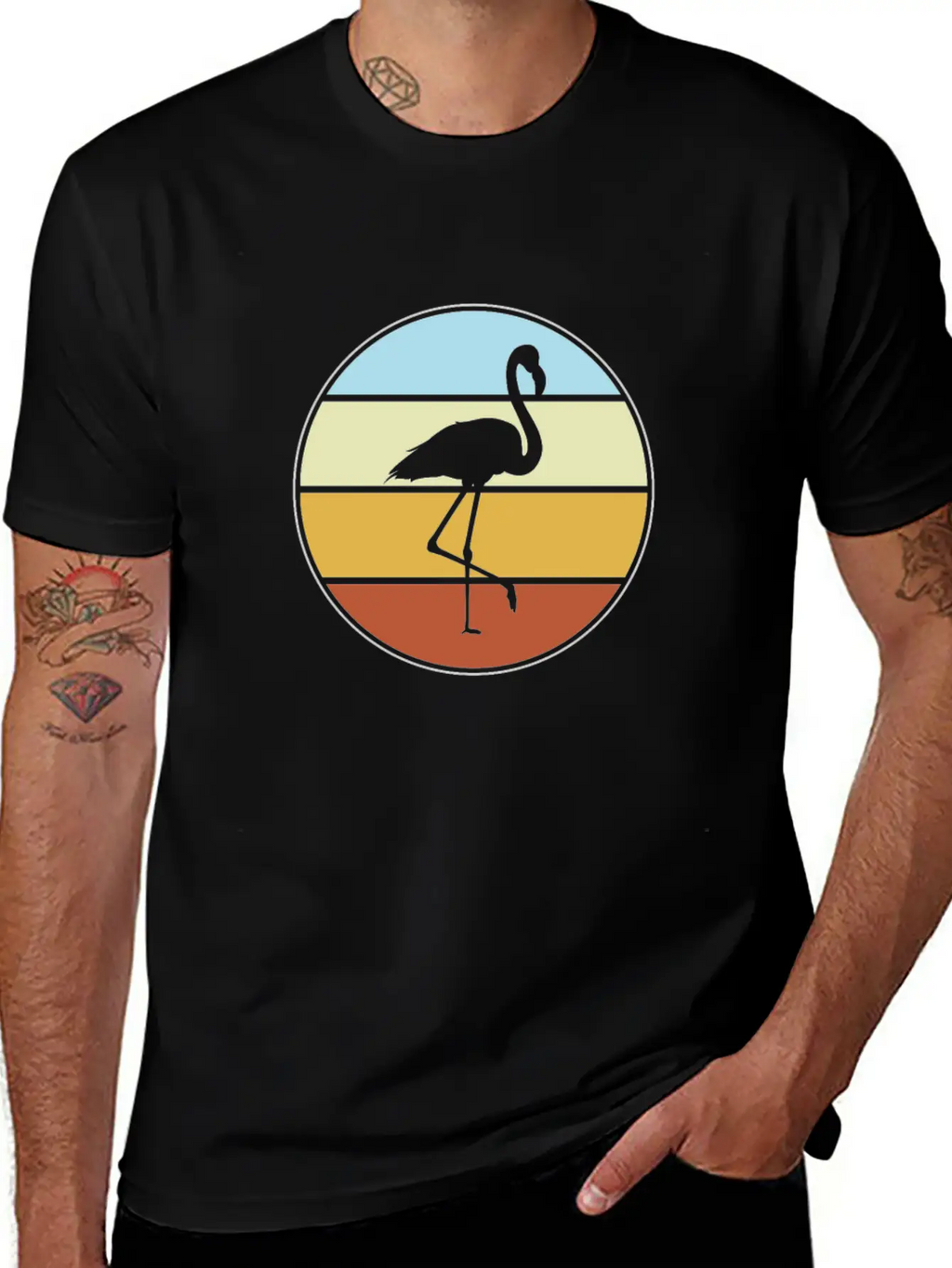 Flamingo Retro Unisex Casual T-Shirt – Clean Design For Daily Comfort